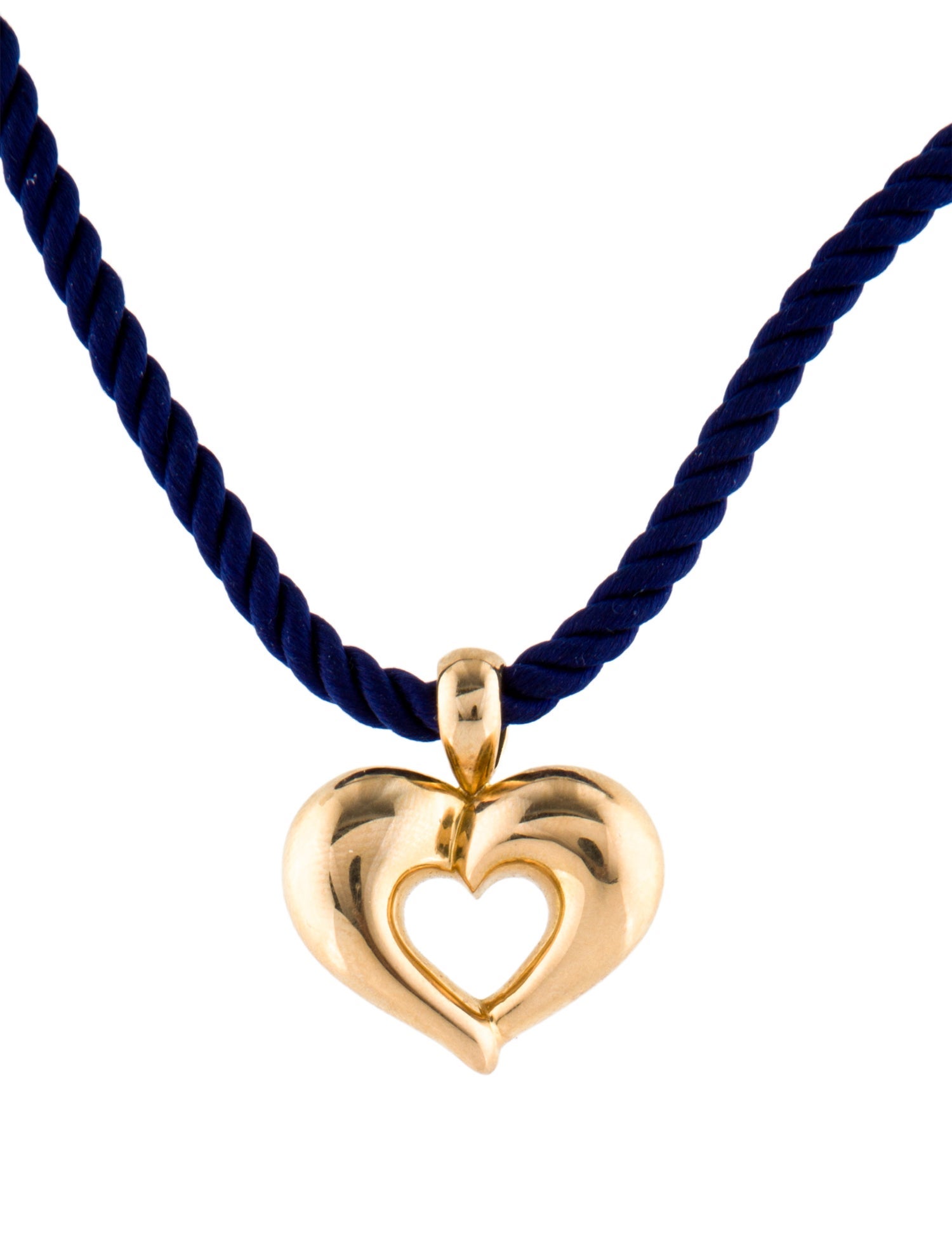 Van Cleef & Arpels Vintage Corded Heart Pendant Necklace