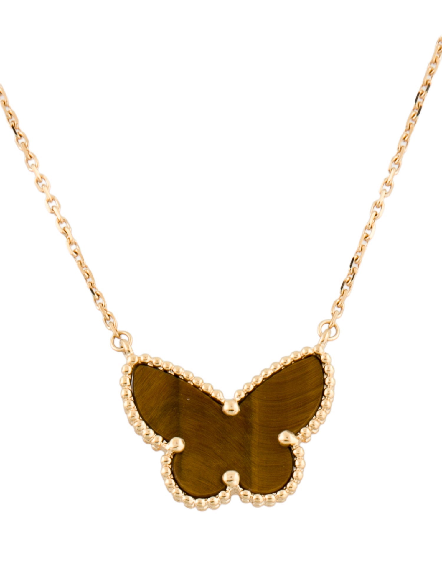 Van Cleef & Arpels Lucky Alhambra Butterfly Pendant Necklace