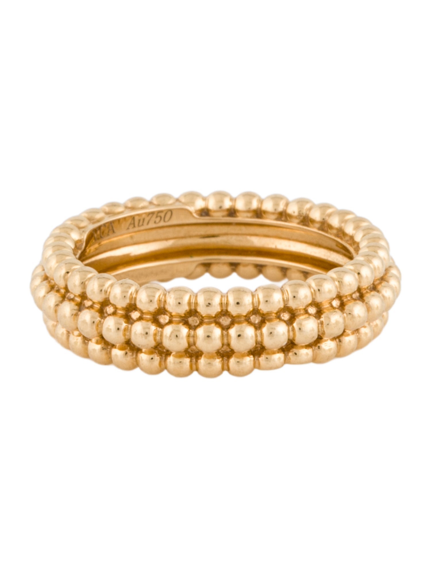 Van Cleef & Arpels Perlée Pearls Of Gold Ring, 3 Rows