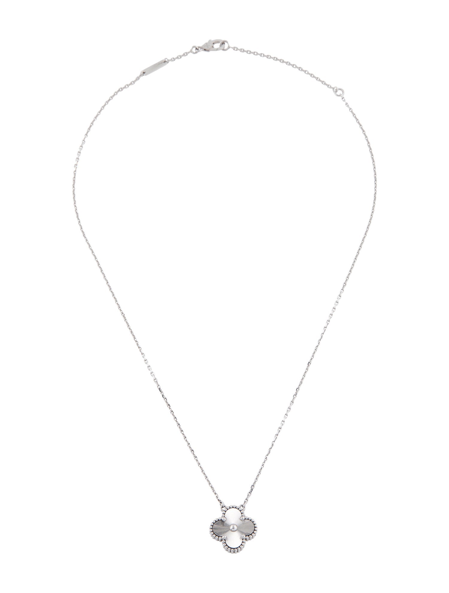 Van Cleef & Arpels Vintage Alhambra Guilloché Necklace