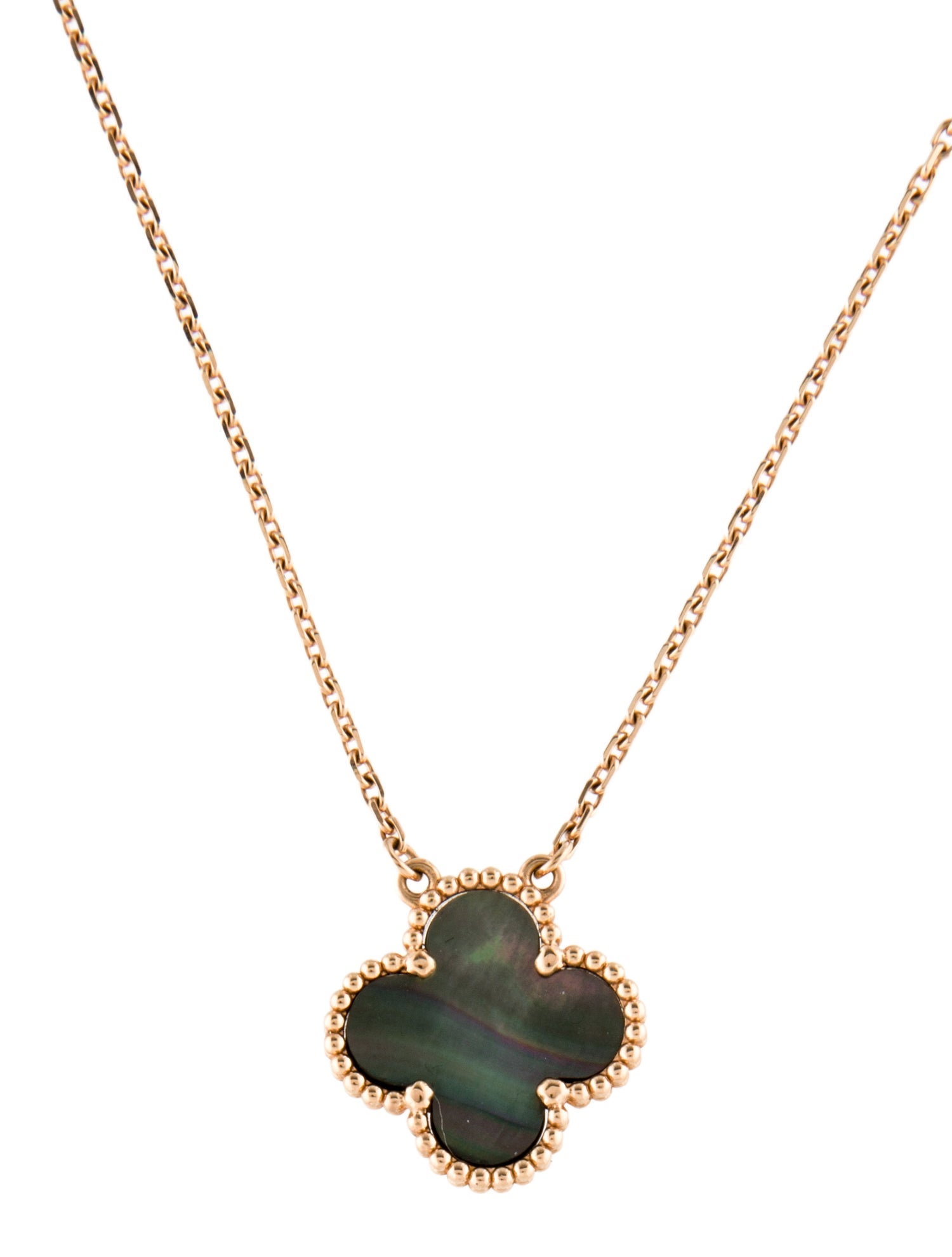 Van Cleef & Arpels Mother Of Pearl Vintage Alhambra Pendant Necklace