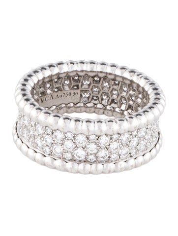 Pre-owned Van Cleef & Arpels Perlée Diamonds Ring, 3 Rows In Multi