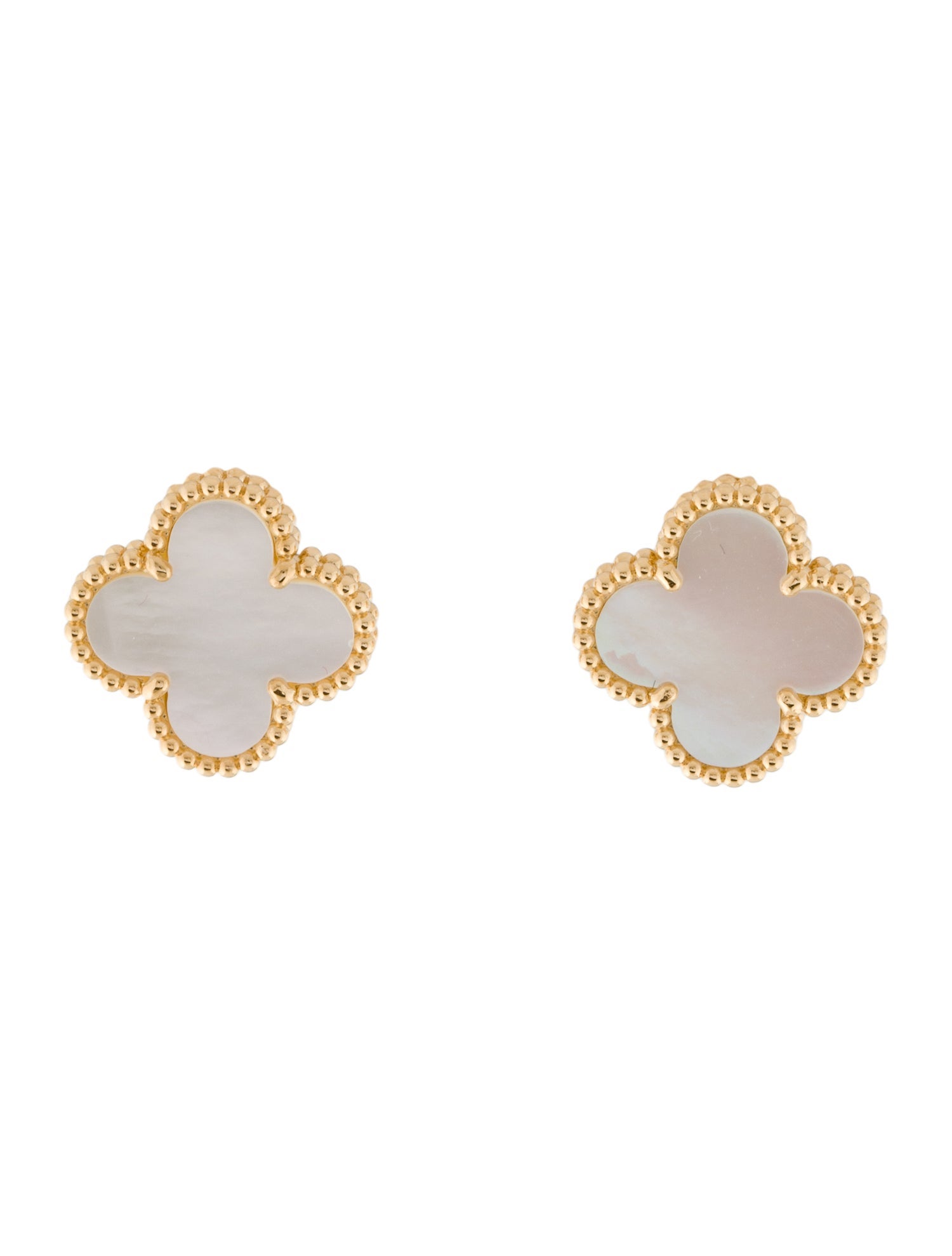 Van Cleef & Arpels Mother Of Pearl Vintage Alhambra Earclips