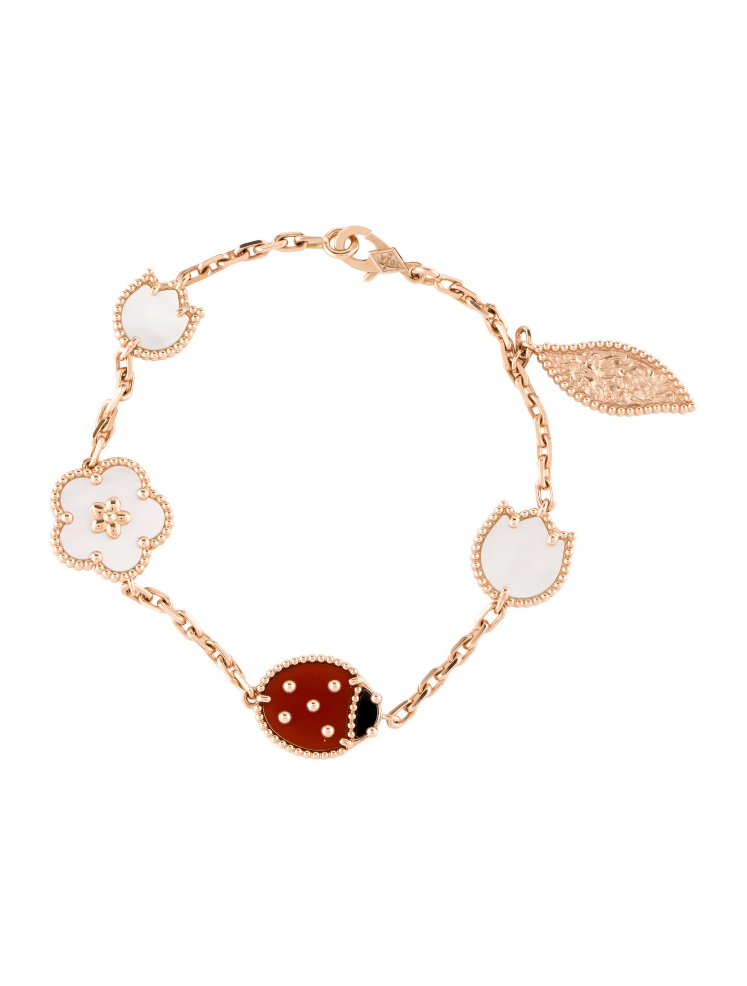 Van Cleef & Arpels Mother of Pearl Lucky Springs Bracelet, 5 Motifs