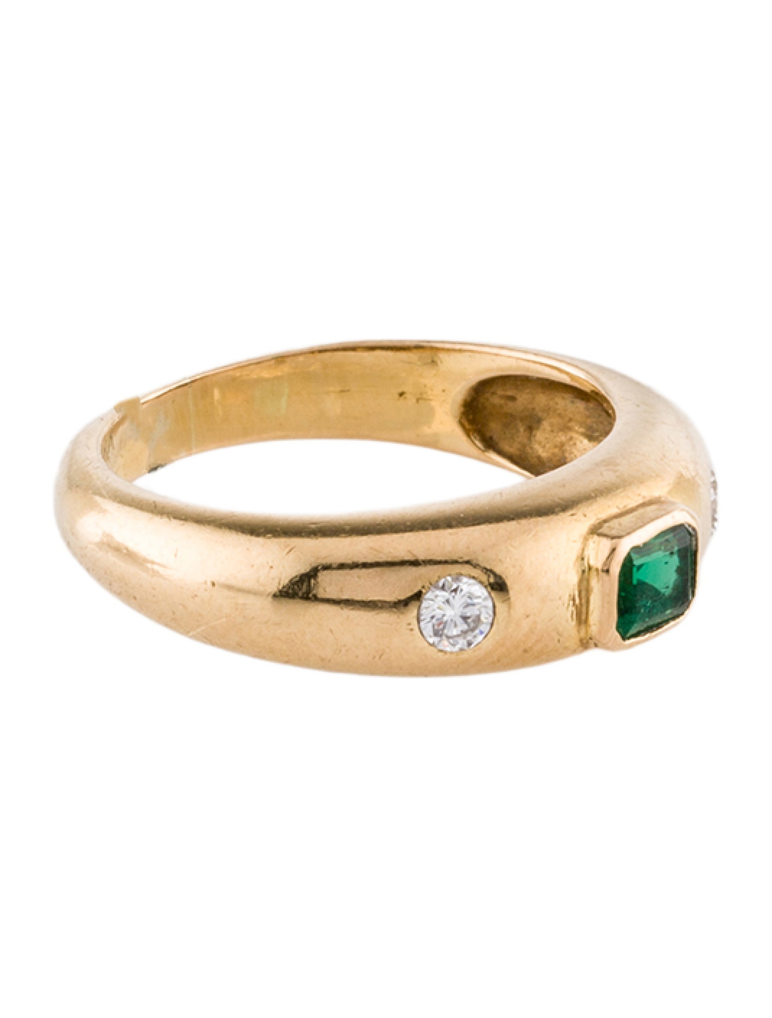 Van Cleef & Arpels Vintage Emerald & Diamond Dome Ring