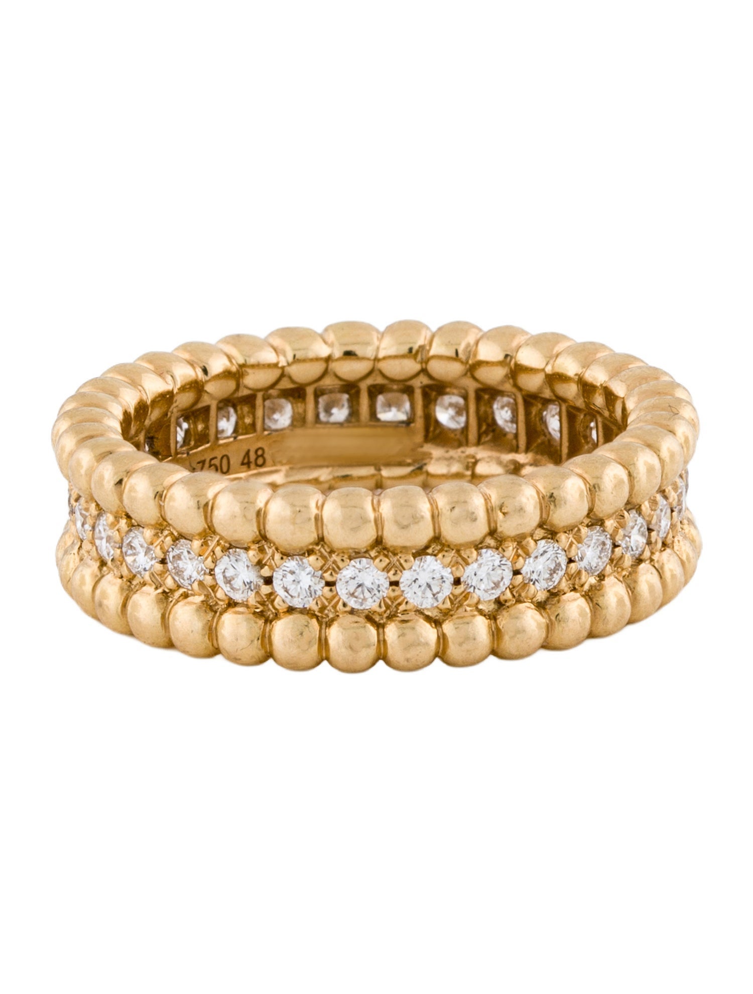 Van Cleef & Arpels Perlée Diamonds Ring, 1 Row