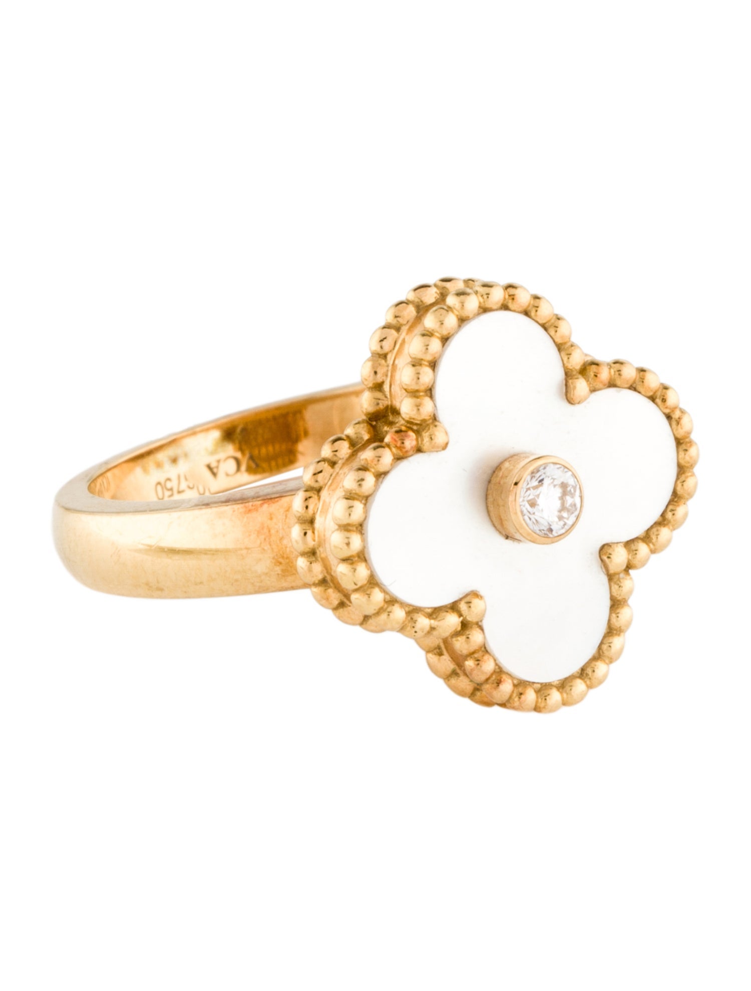 Van Cleef & Arpels Mother of Pearl Vintage Alhambra Ring