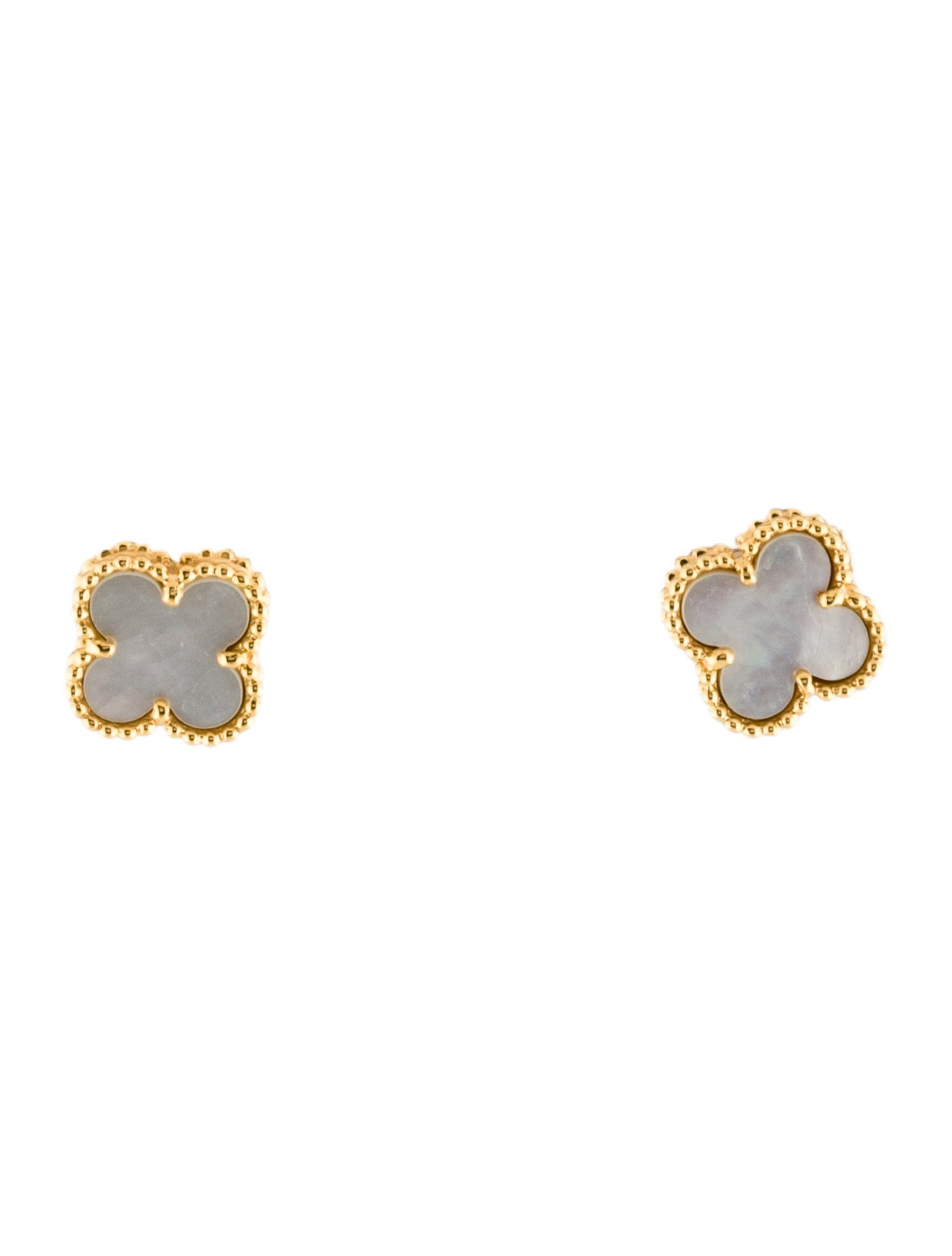 Van Cleef & Arpels Mother of Pearl Sweet Alhambra Stud Earrings