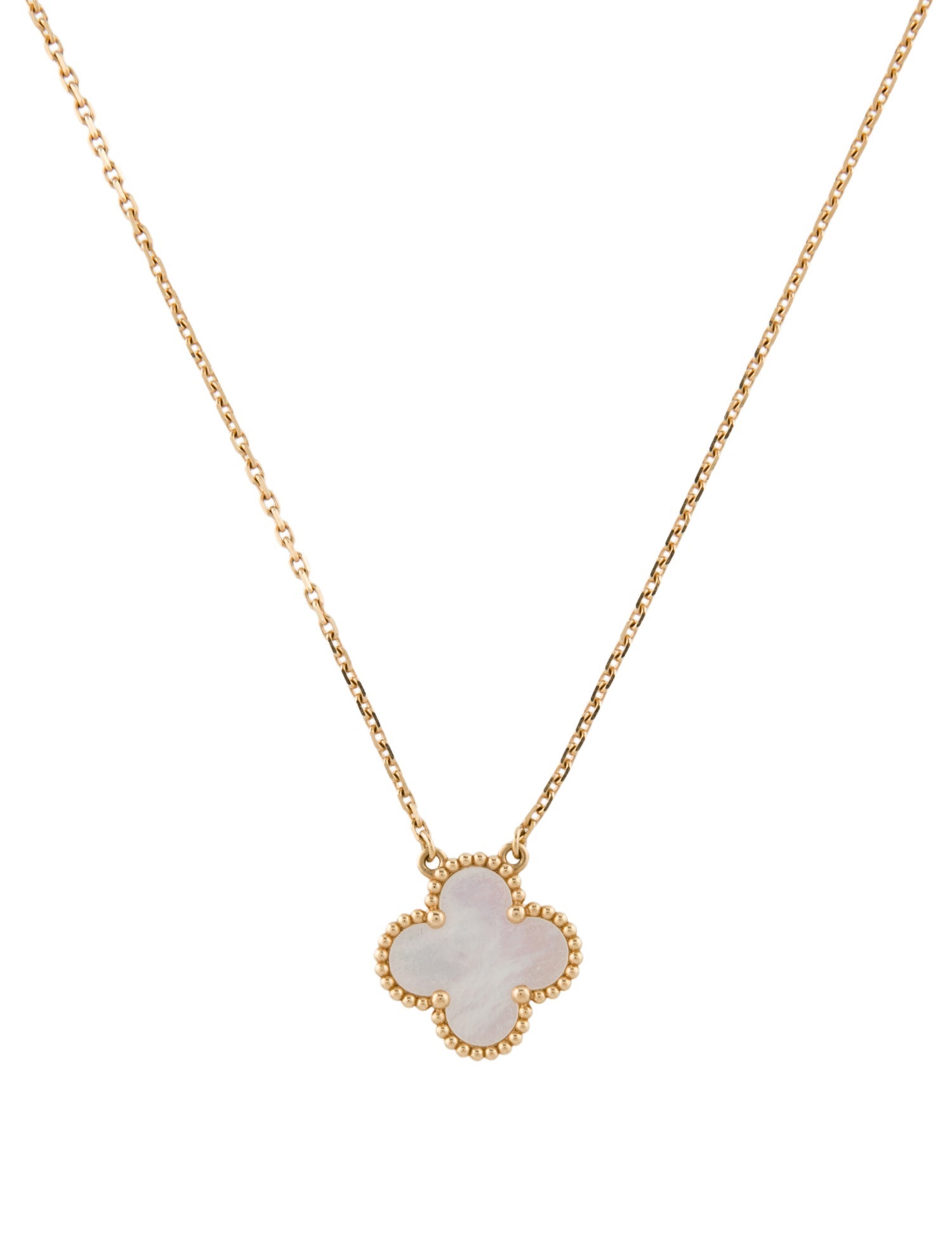 Van Cleef & Arpels Mother of Pearl Vintage Alhambra Pendant Necklace