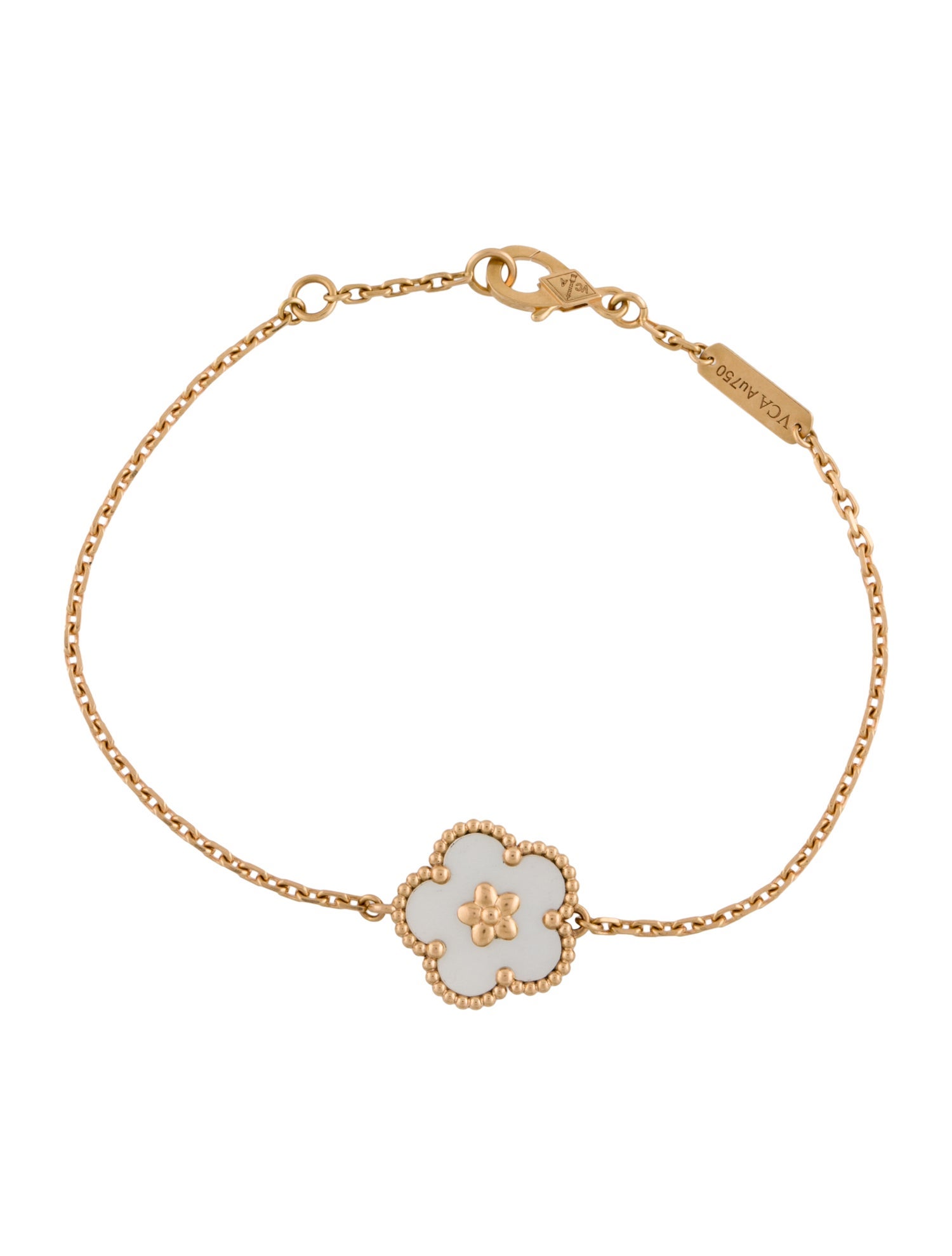 Van Cleef & Arpels Mother of Pearl Lucky Spring Bracelet, Plum Blossom