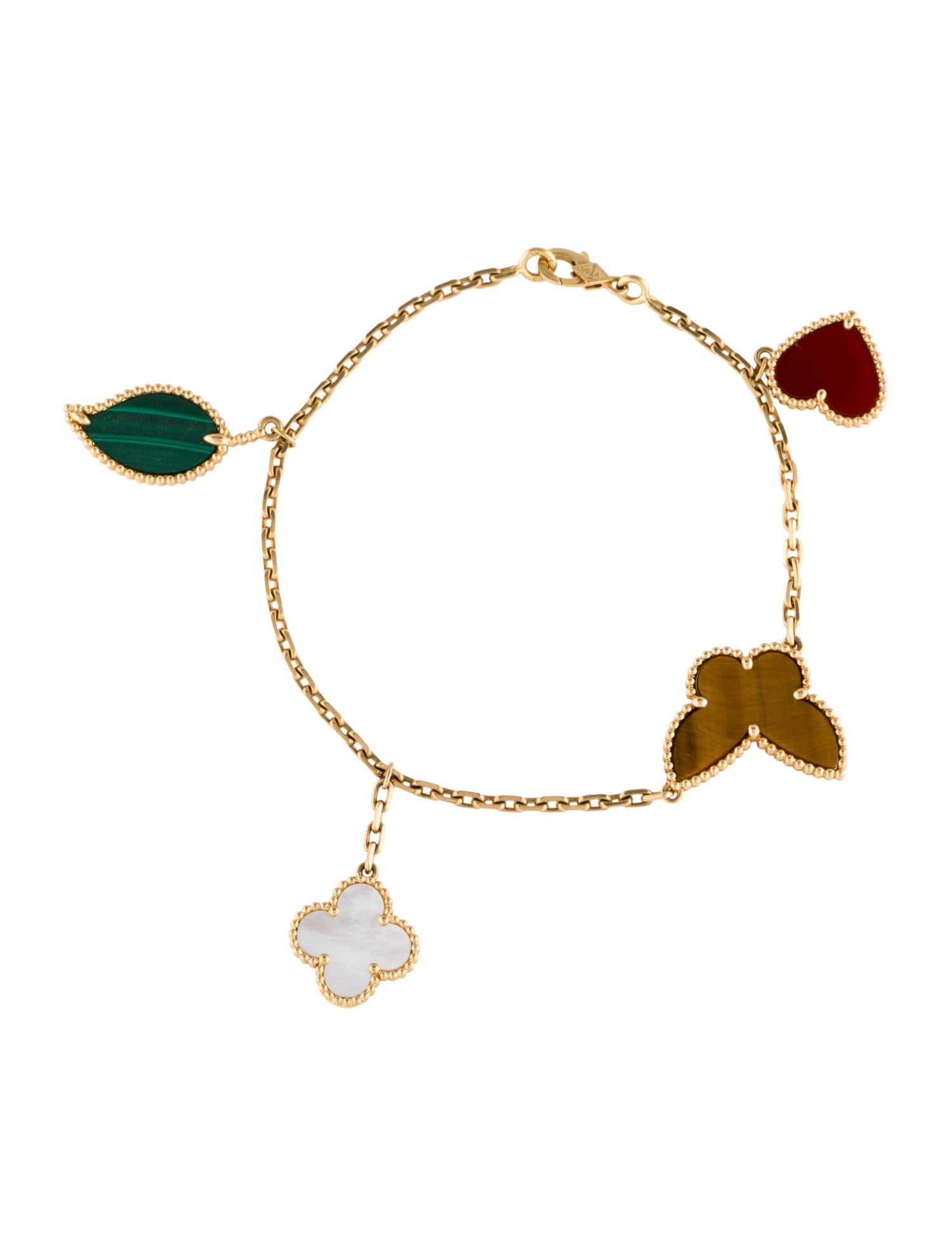 Van Cleef & Arpels Mother Of Pearl Lucky Alhambra Bracelet, 4 Motifs