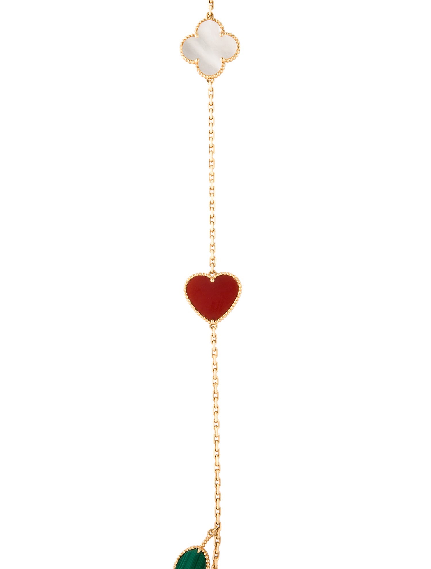 Van Cleef & Arpels Mother of Pearl Lucky Alhambra Long Necklace, 12 Motif