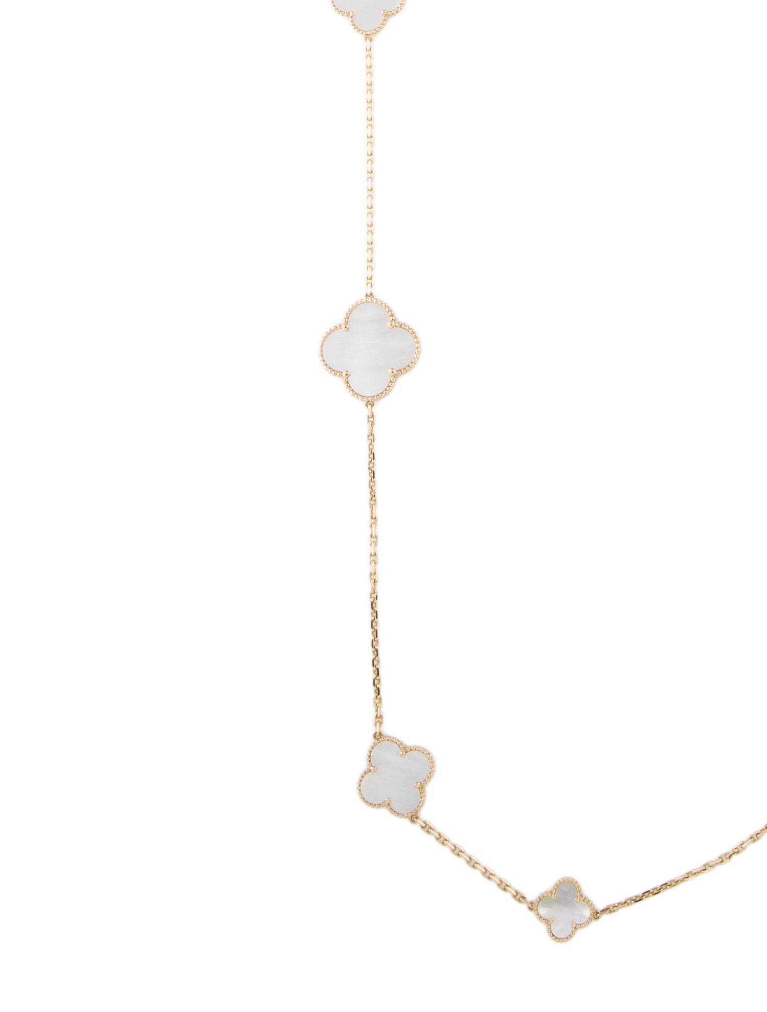 Van Cleef & Arpels Mother of Pearl Magic Alhambra Long Necklace, 16 Motif