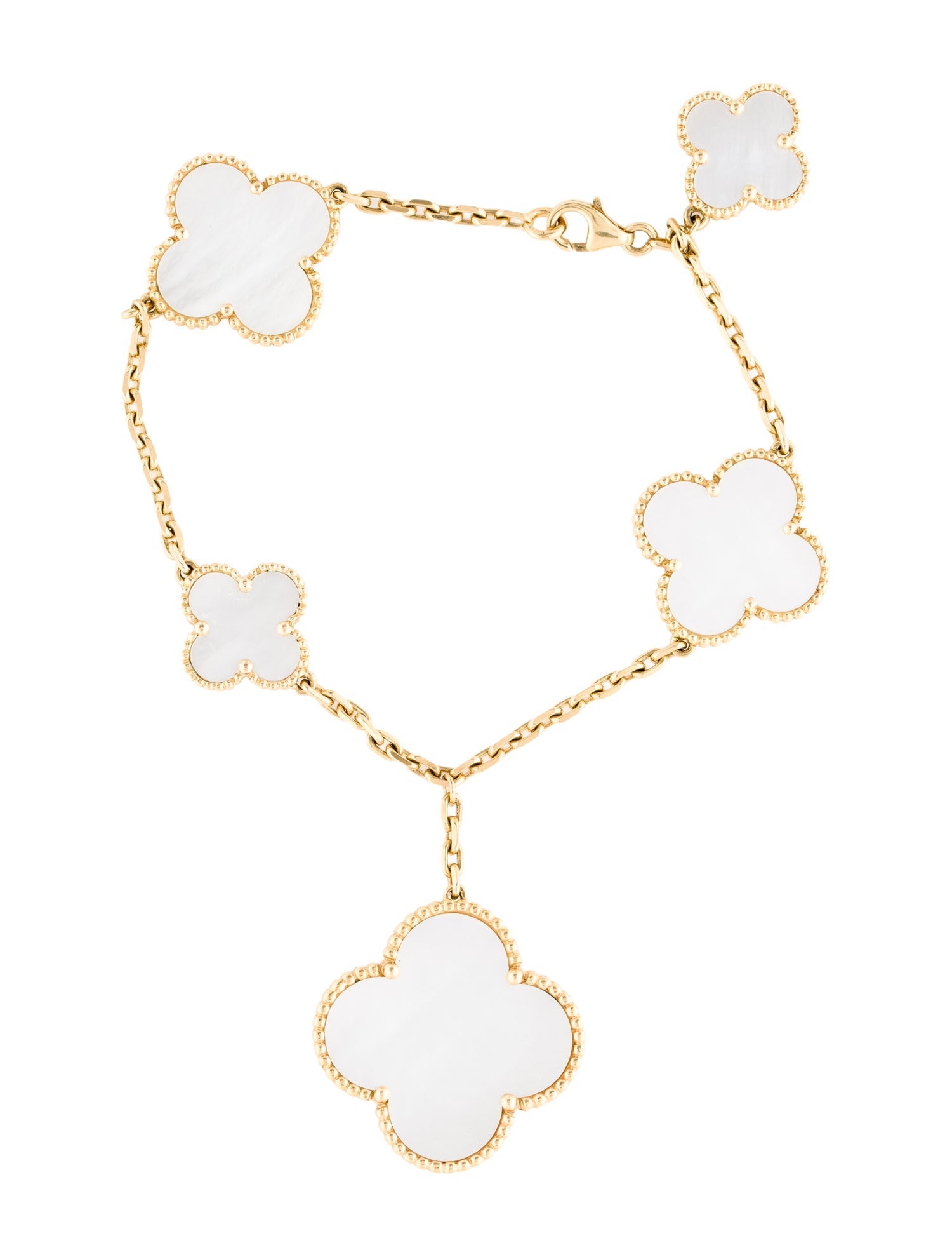 Van Cleef & Arpels Mother of Pearl Magic Alhambra Bracelet, 5 Motifs