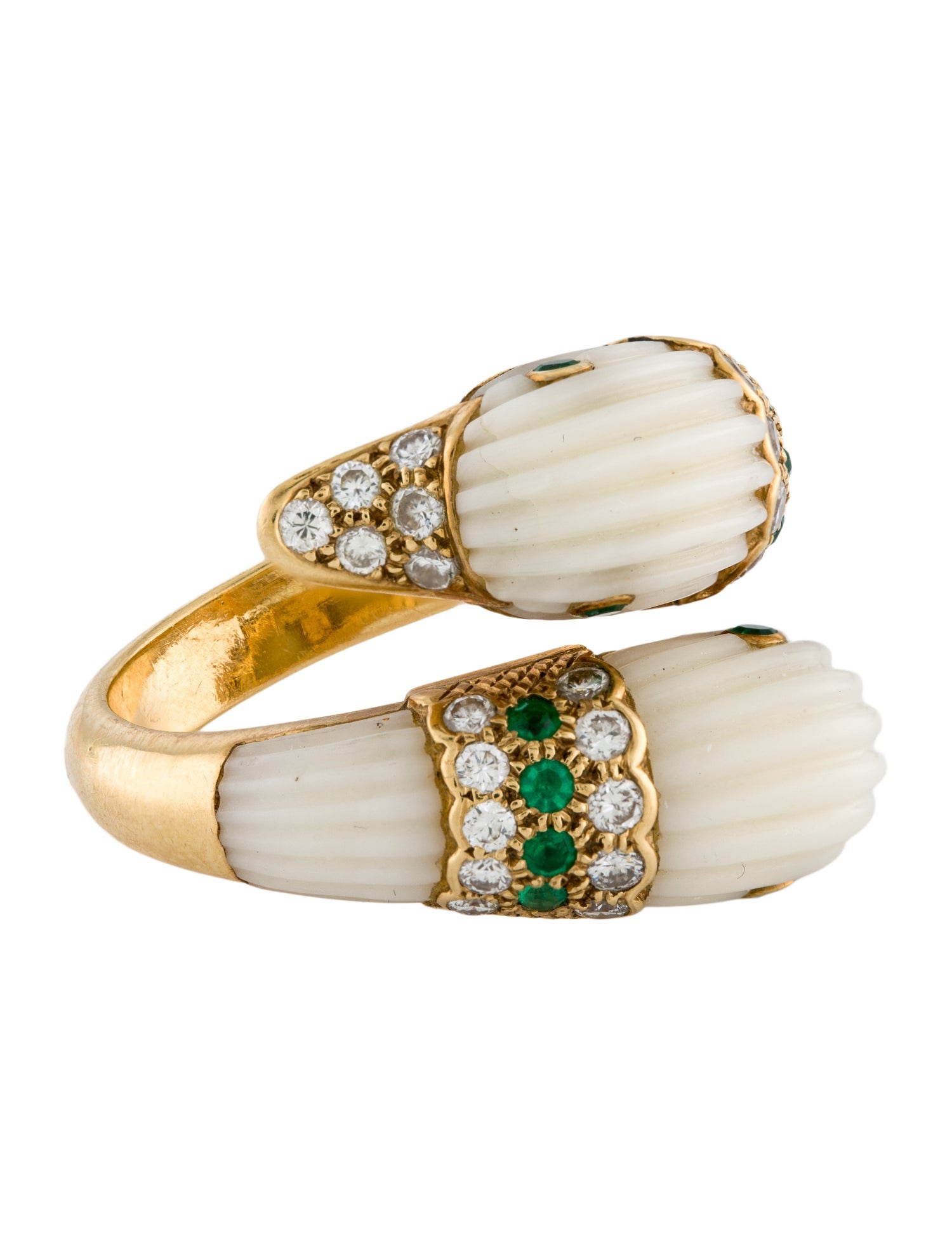 Van Cleef & Arpels Vintage 18K Coral Double Head Duck Ring