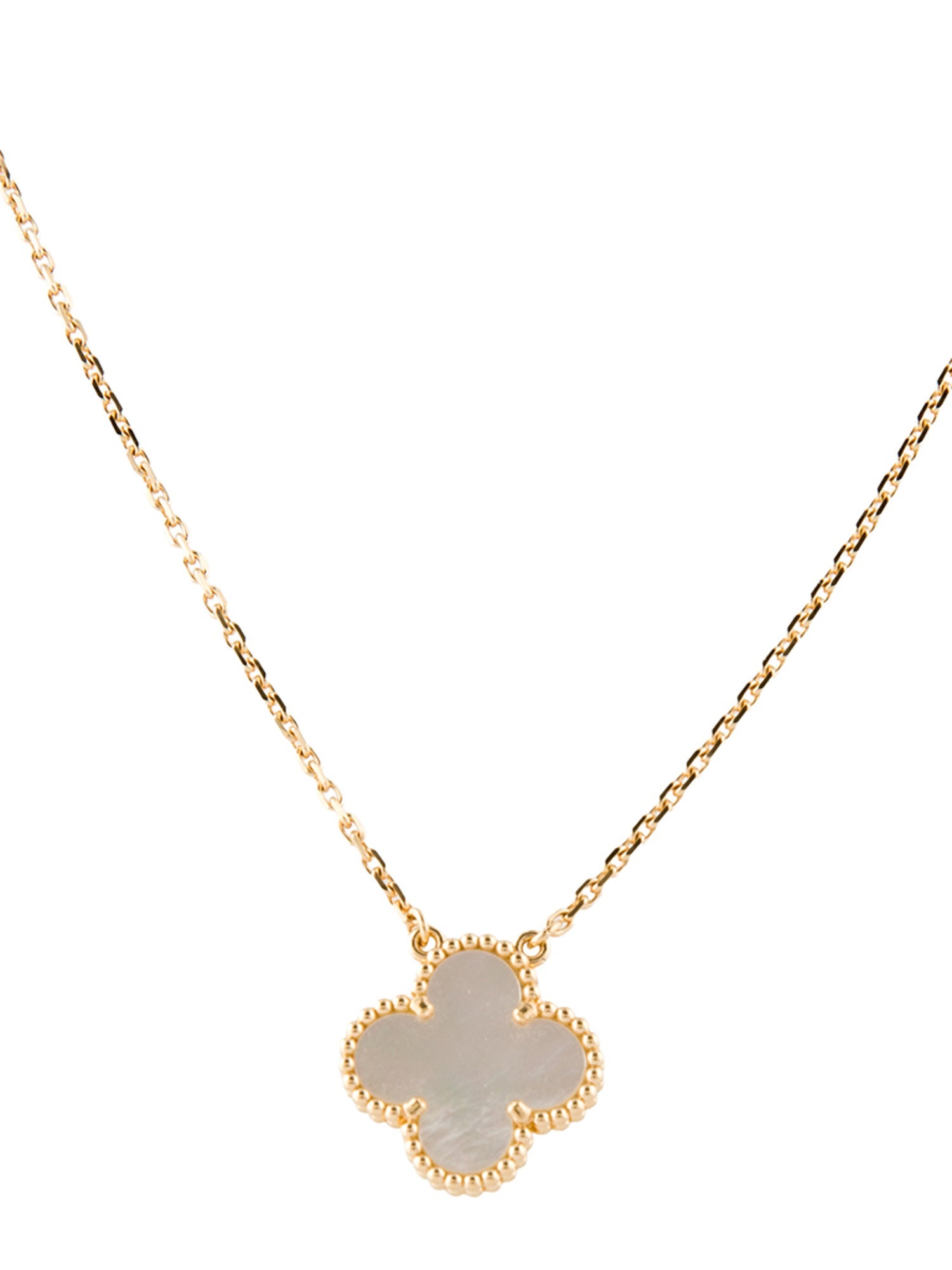 Van Cleef & Arpels Mother Of Pearl Vintage Alhambra Pendant Necklace