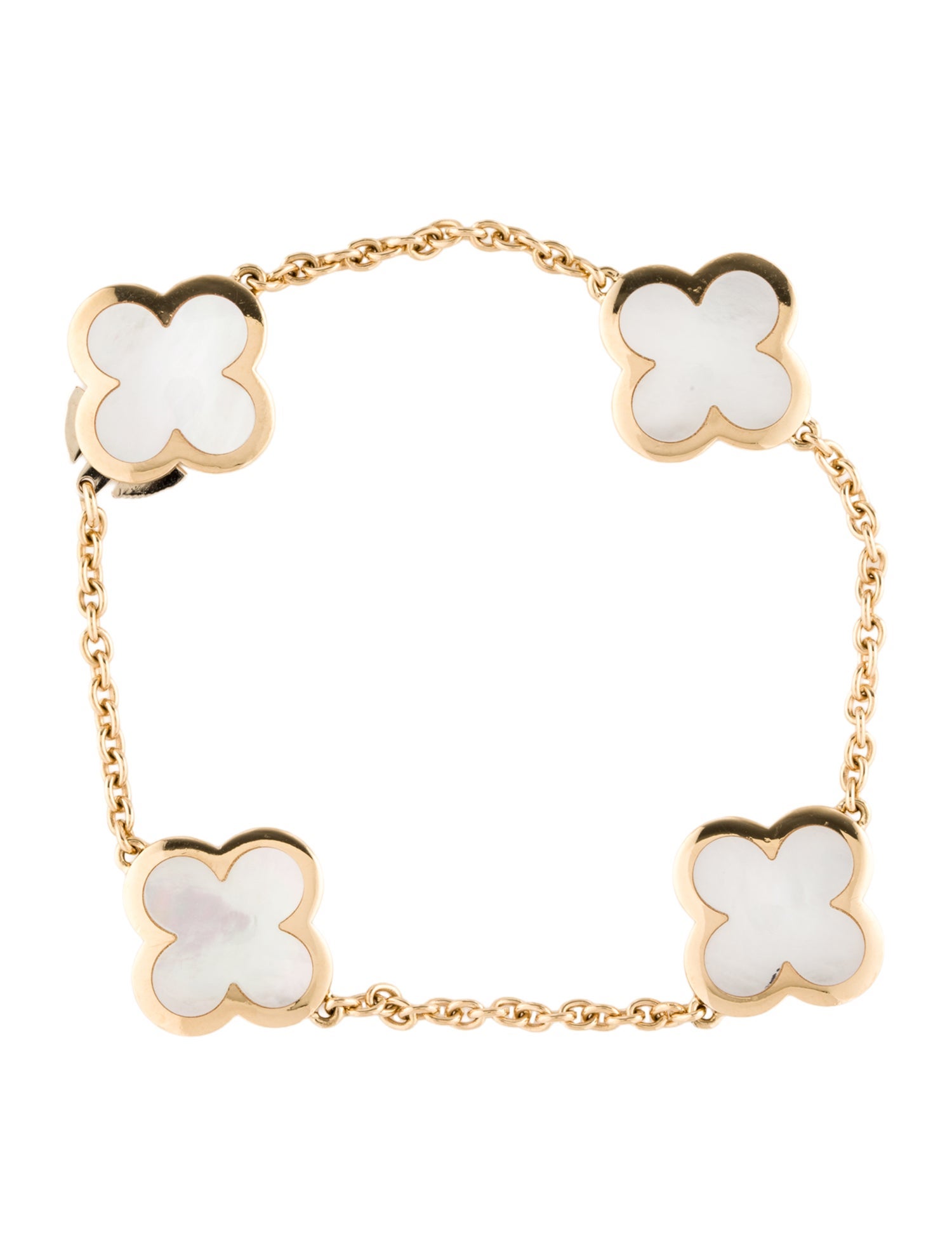 Van Cleef & Arpels Mother of Pearl Pure Alhambra 4 Motif Bracelet