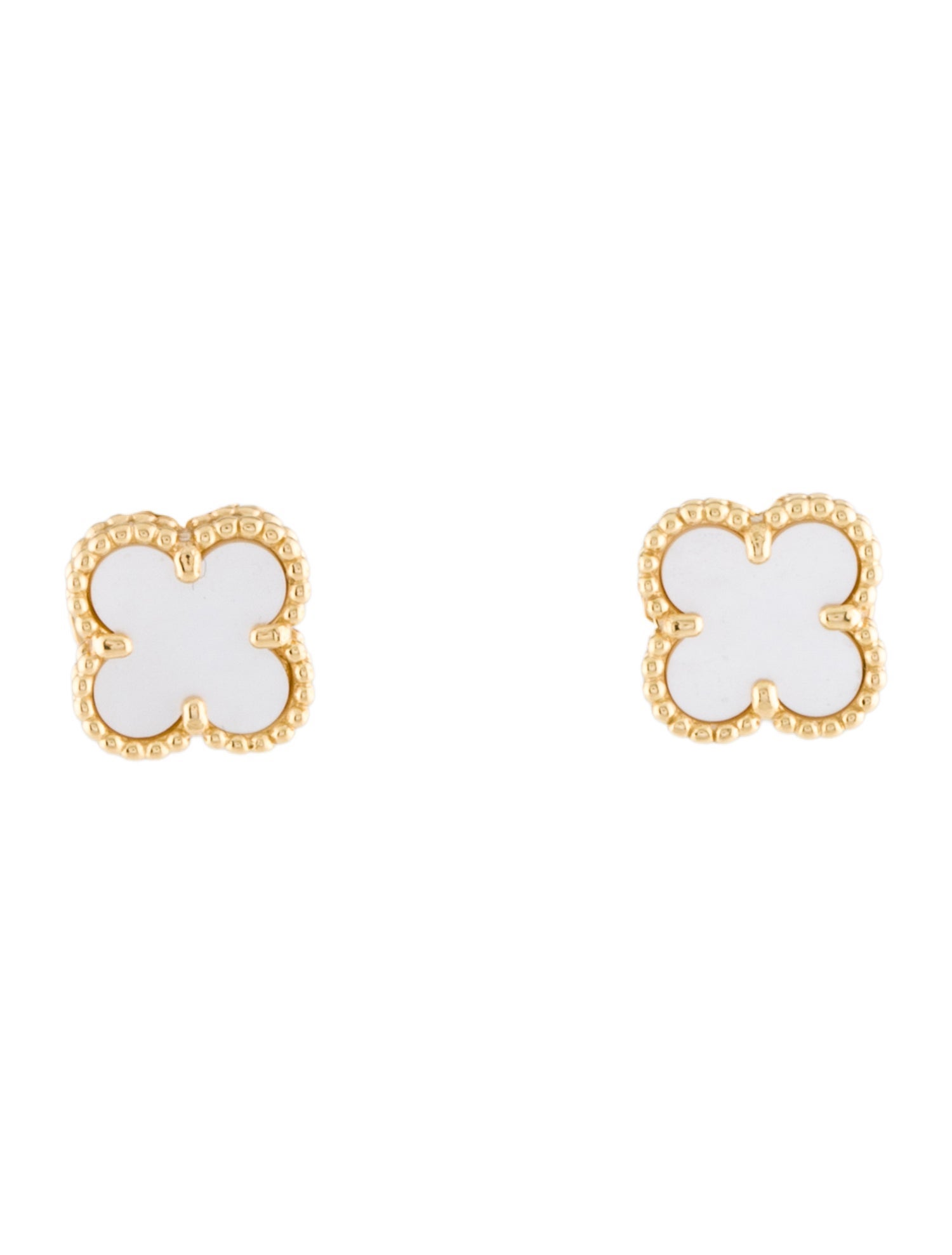 Van Cleef & Arpels Mother of Pearl Sweet Alhambra Earstuds Earrings