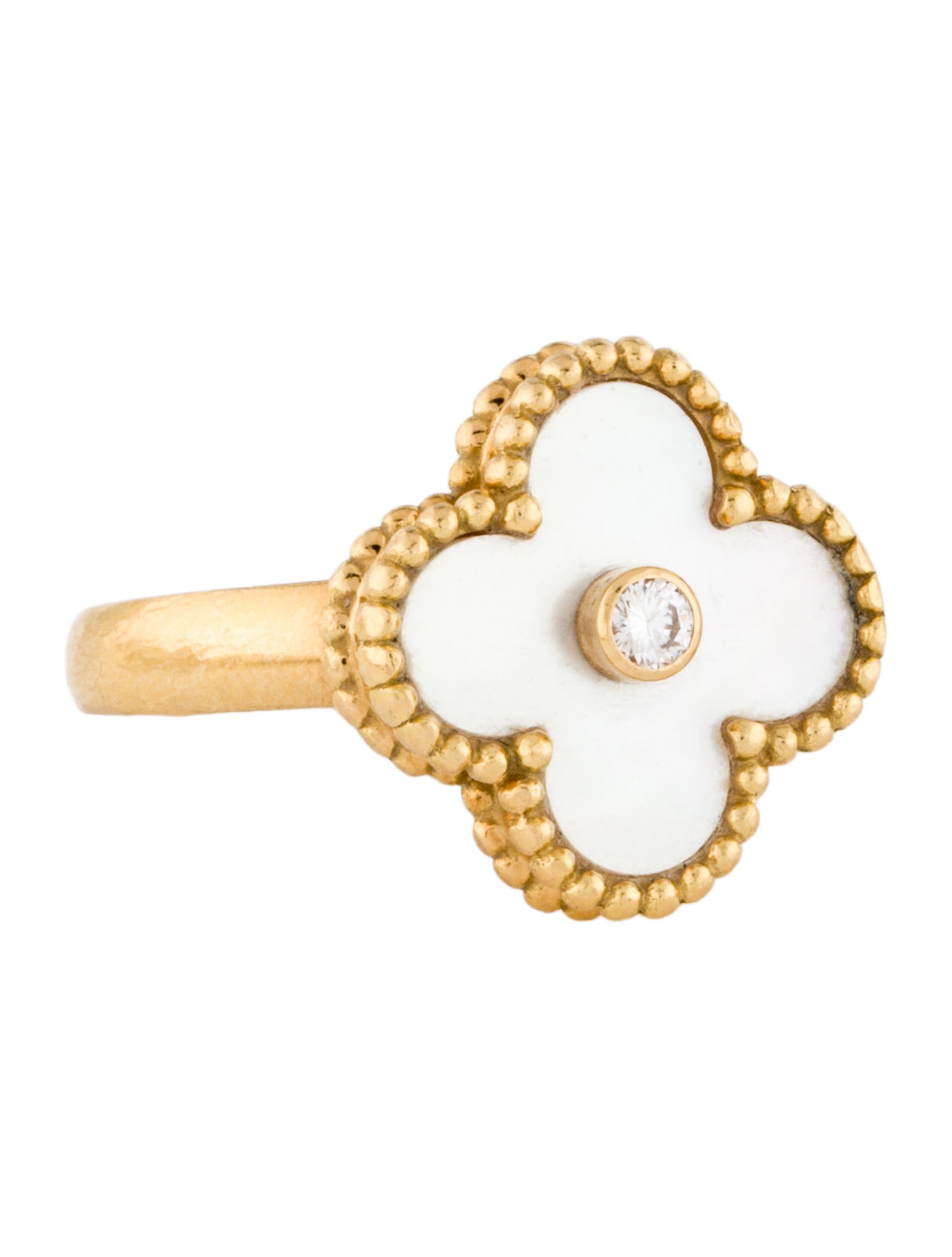 Van Cleef & Arpels Mother of Pearl Vintage Alhambra Ring