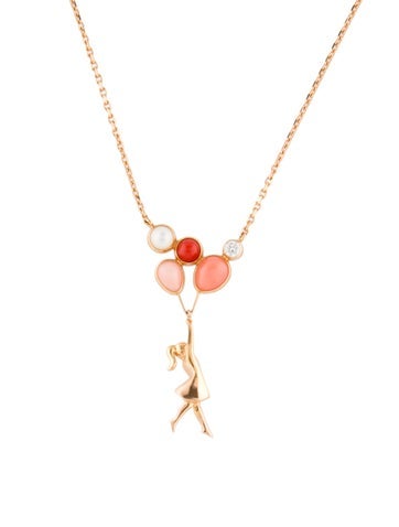 Pre-owned Van Cleef & Arpels Mother Of Pearl Mercredi À Paris Necklace, 16.5" In Multi