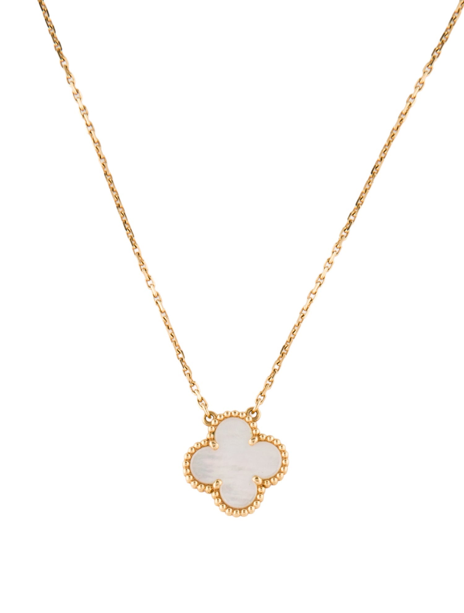 Van Cleef & Arpels Mother of Pearl Vintage Alhambra Pendant Necklace