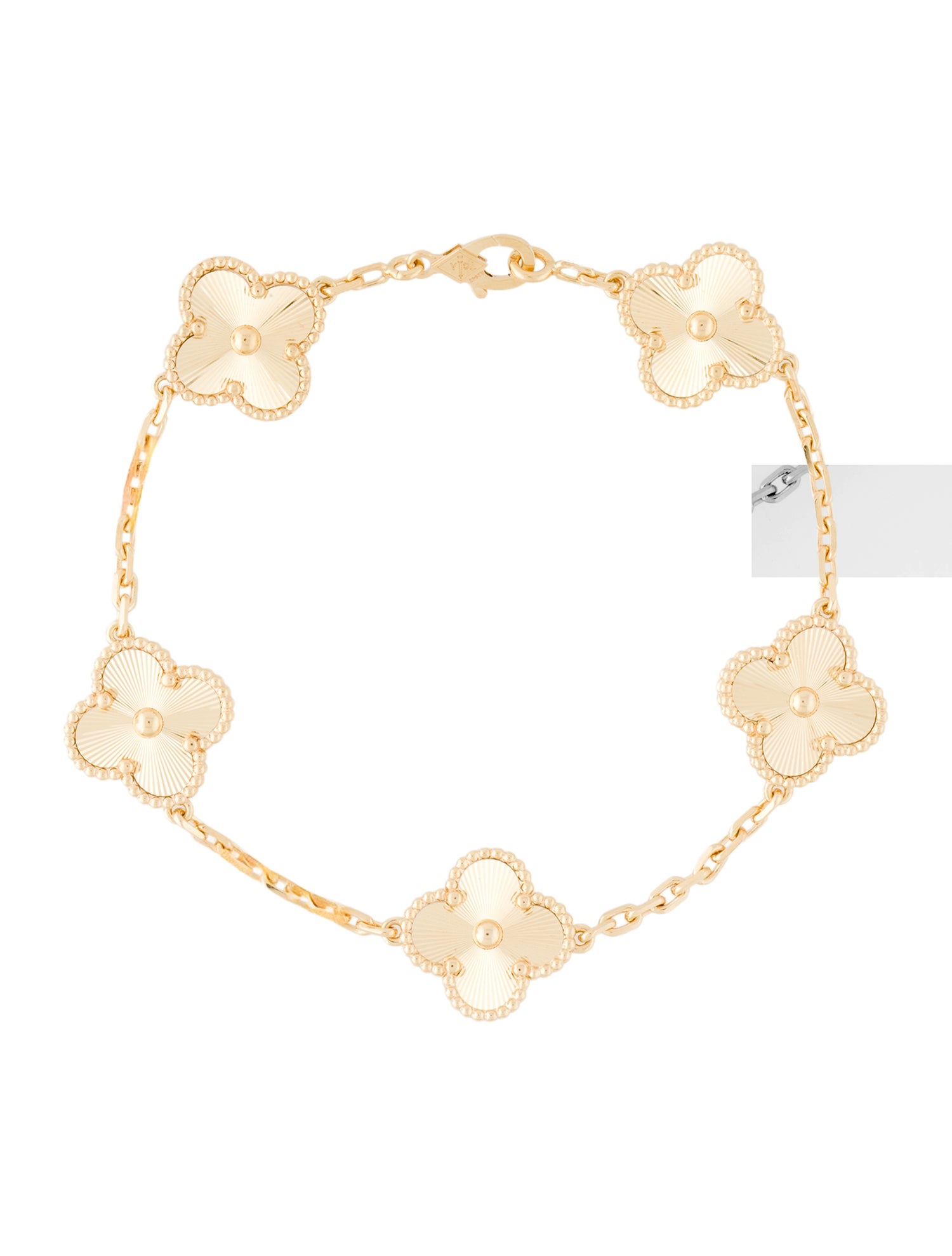 Van Cleef & Arpels Vintage Alhambra Guilloché Bracelet, 5 Motifs