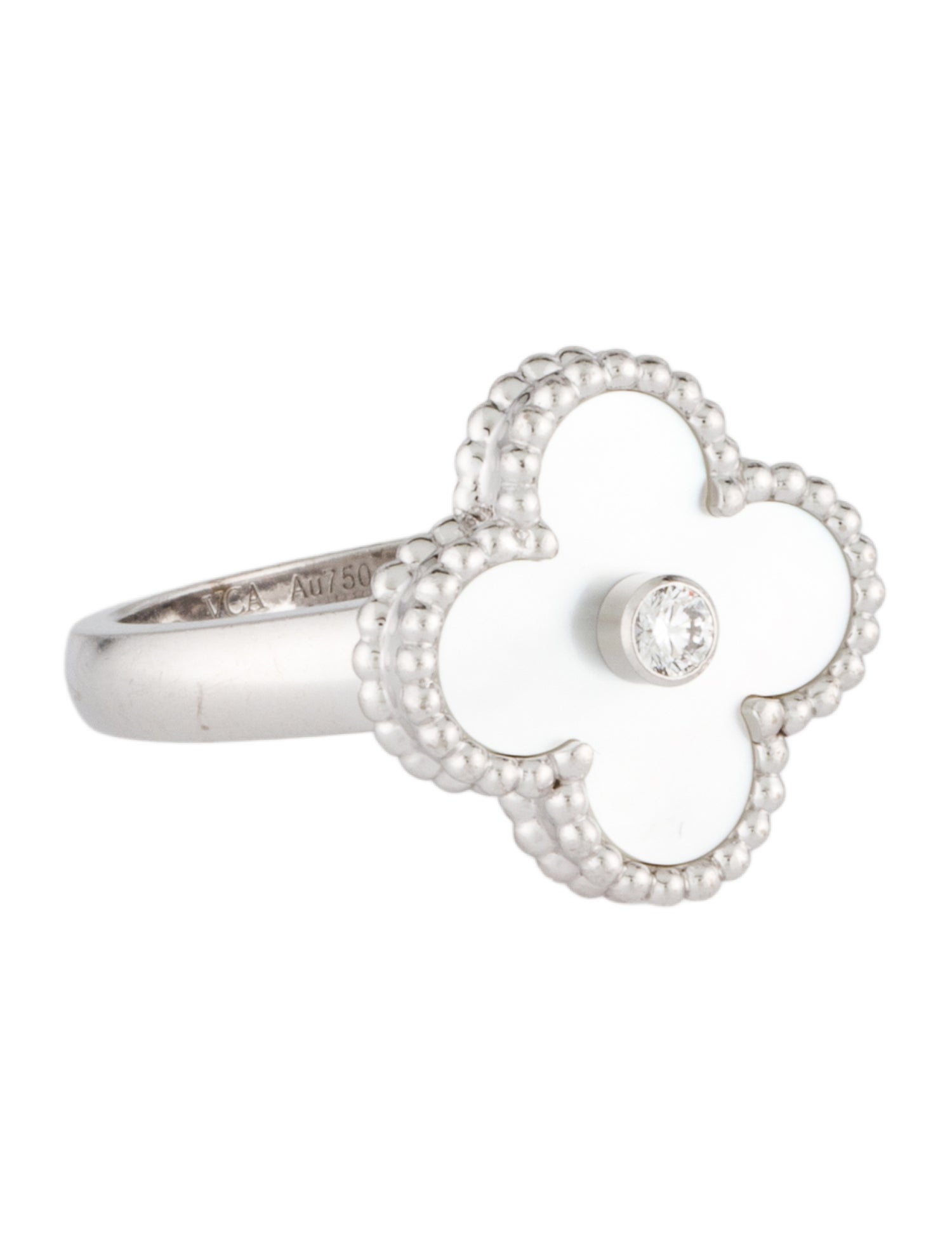Van Cleef & Arpels Mother Of Pearl Vintage Alhambra Ring