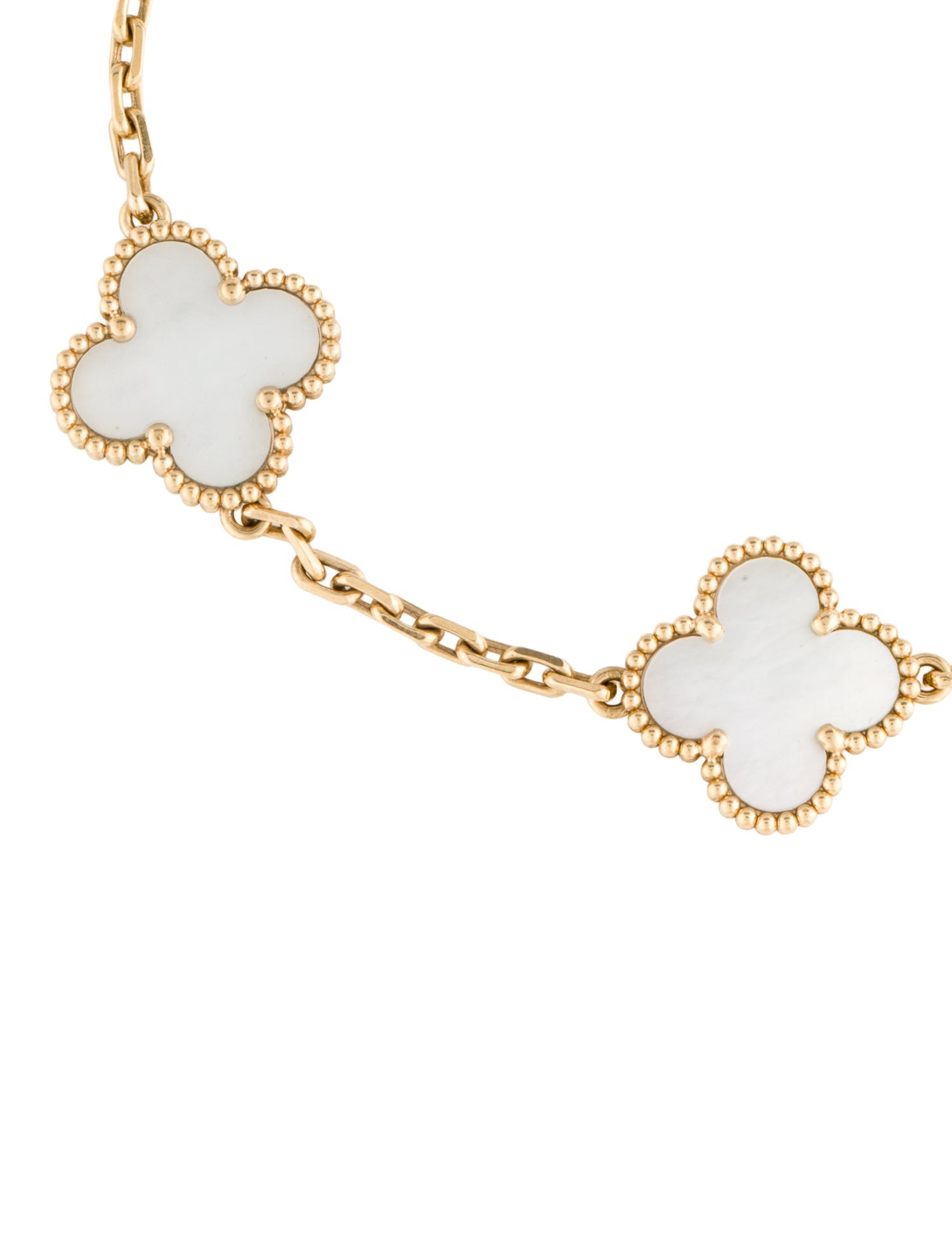 Van Cleef & Arpels Mother Of Pearl Vintage Alhambra Bracelet, 5 Motifs