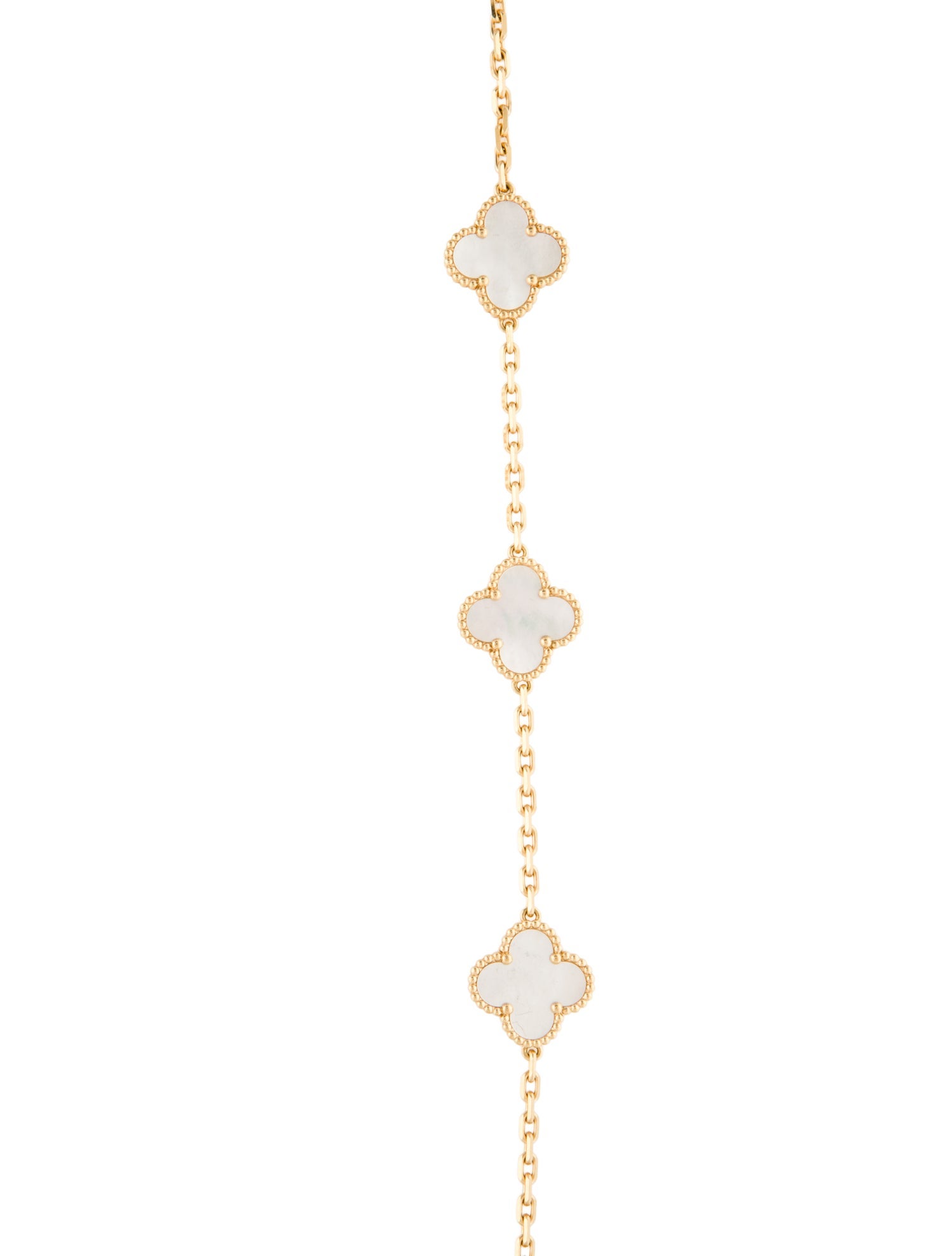 Van Cleef & Arpels Mother of Pearl, Vintage Alhambra Long Necklace, 20 Motifs