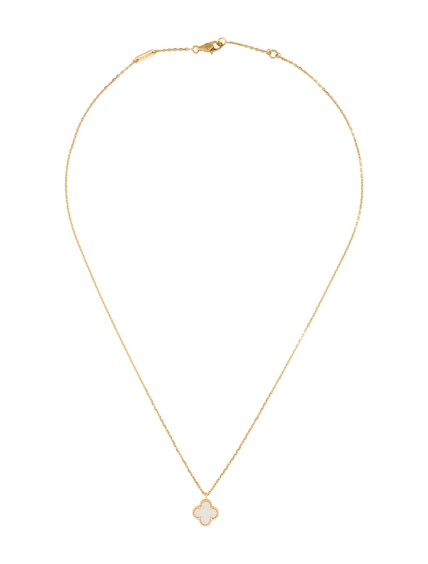 Van Cleef & Arpels Mother Of Pearl Sweet Alhambra Pendant Necklace