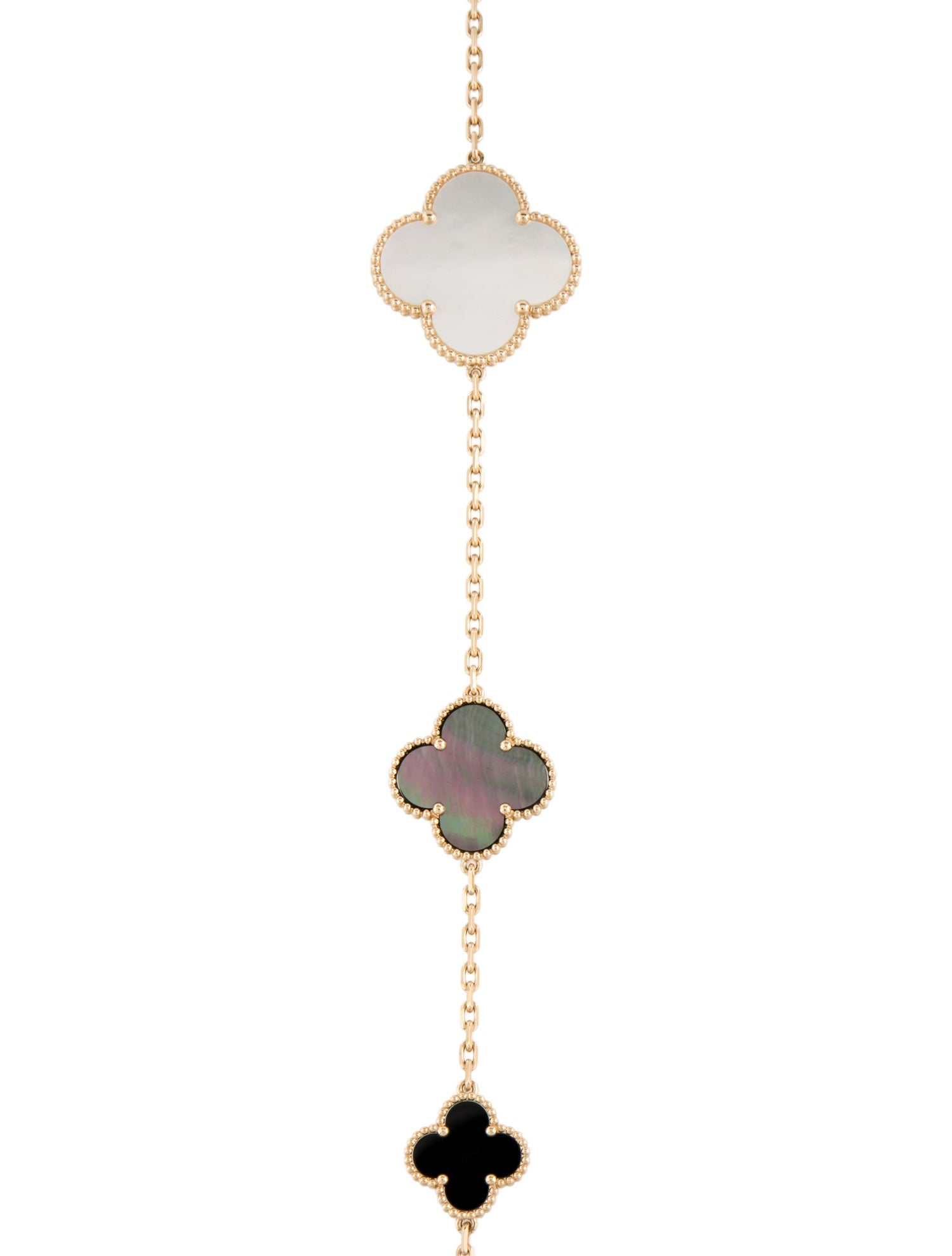 Van Cleef & Arpels Mother of Pearl Magic Alhambra Long Necklace, 16 Motifs