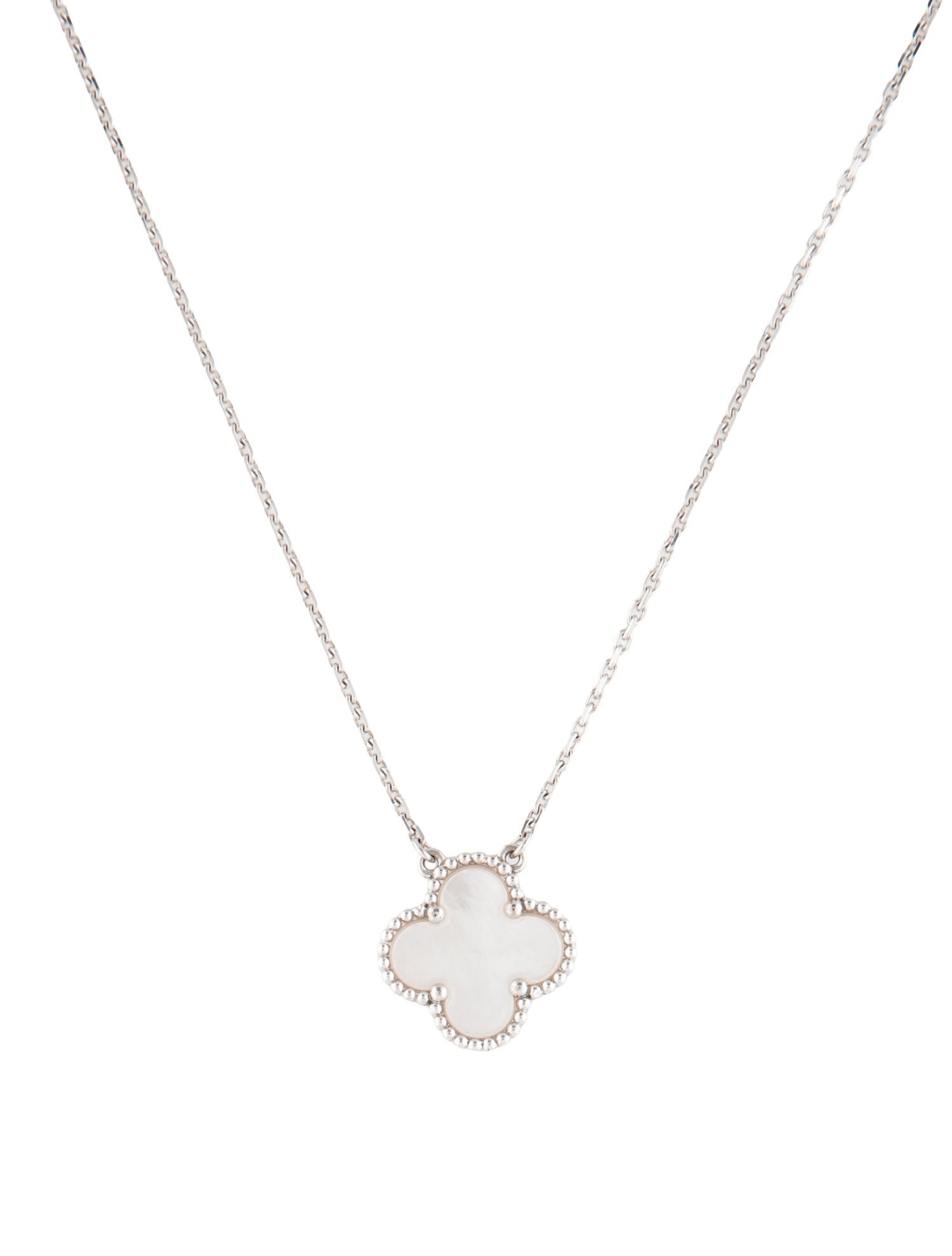Van Cleef & Arpels Mother of Pearl Vintage Alhambra Pendant Necklace