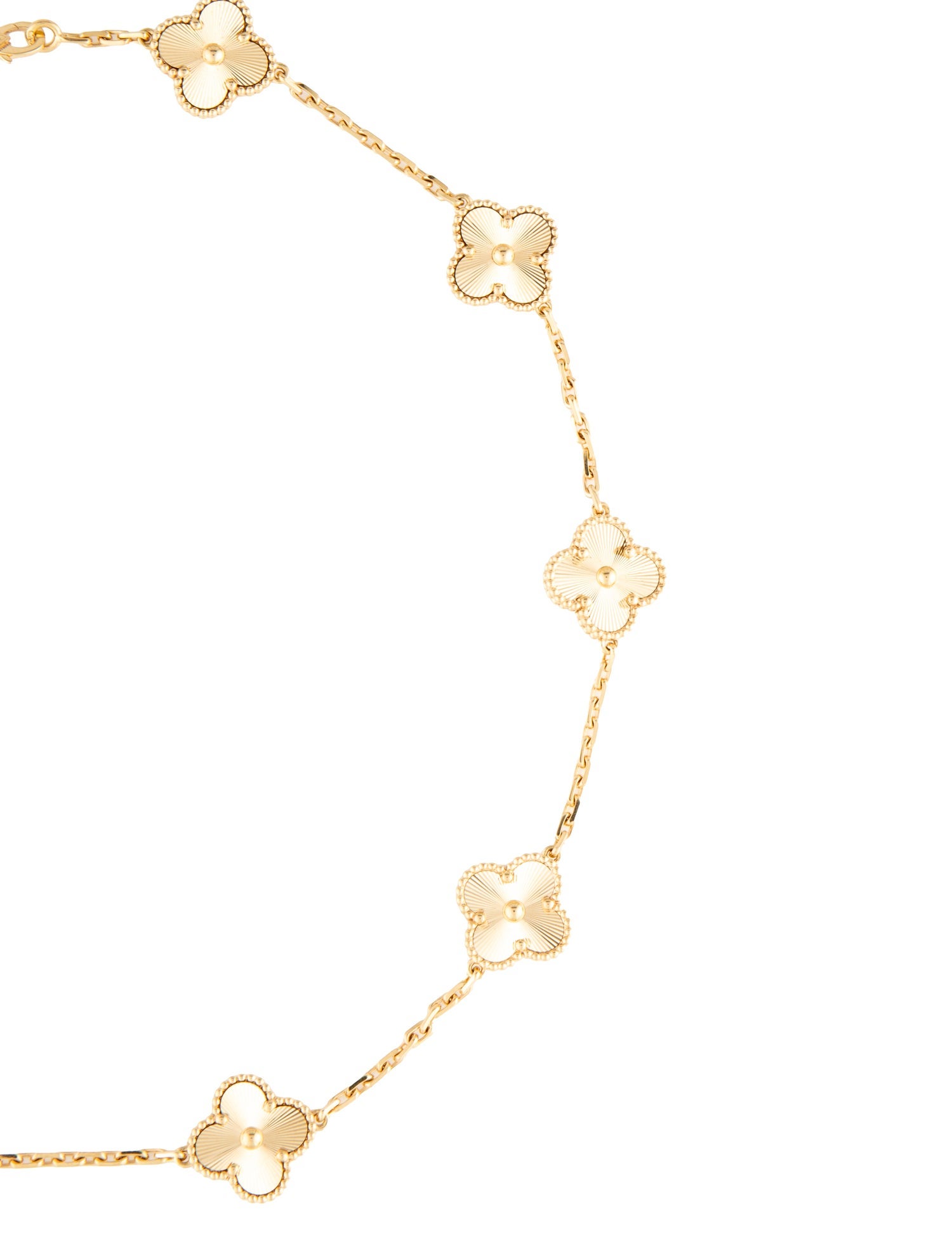 Van Cleef & Arpels Vintage Alhambra Guilloché Necklace, 10 Motifs