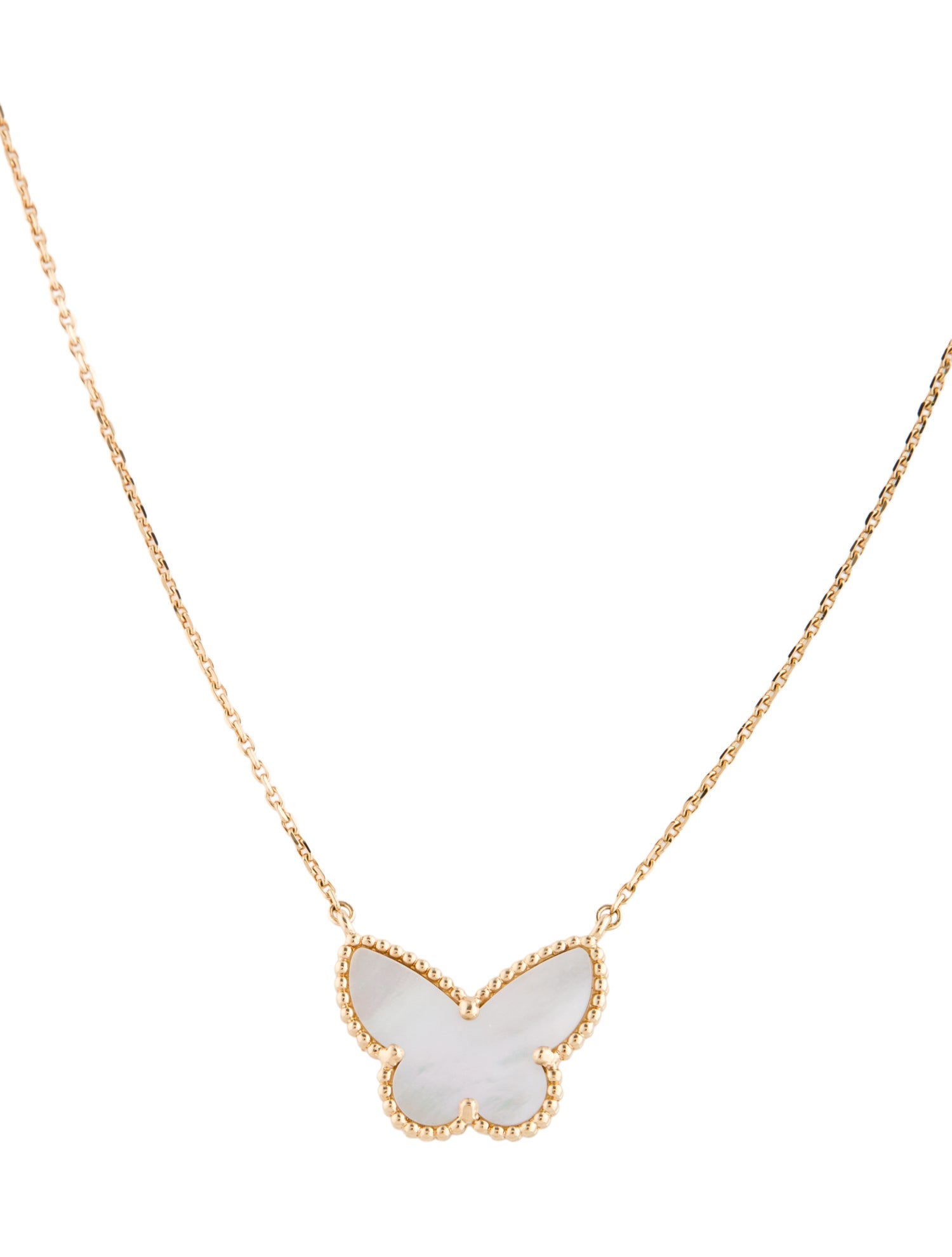 Van Cleef & Arpels Mother of Pearl Lucky Alhambra Butterfly Pendant