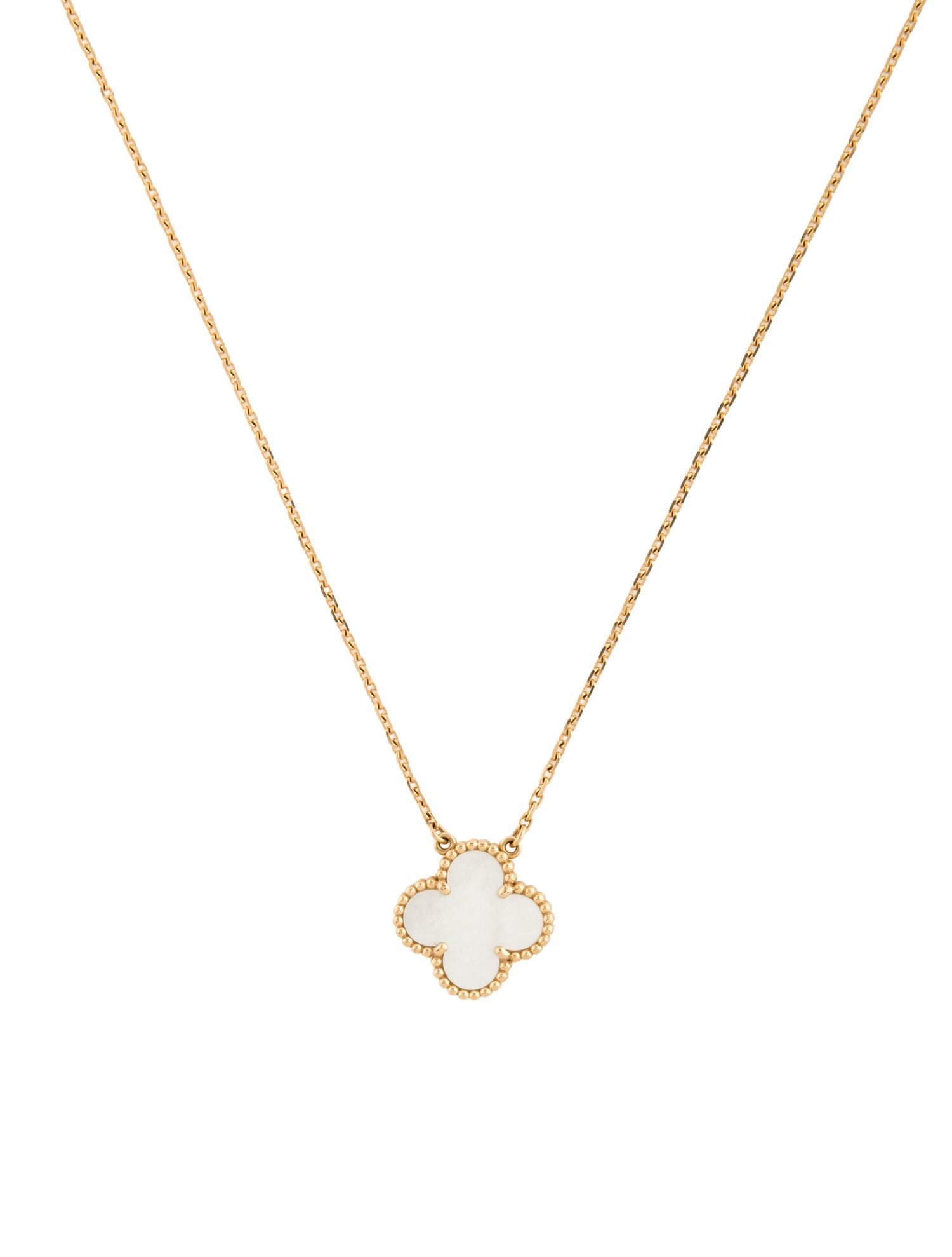 Van Cleef & Arpels Mother of Pearl Vintage Alhambra Pendant Necklace