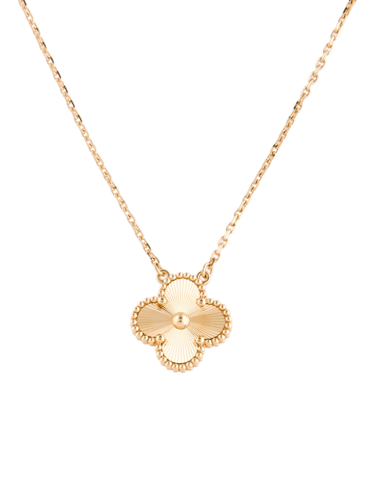 Van Cleef & Arpels Vintage Alhambra Guilloche Pendant Necklace