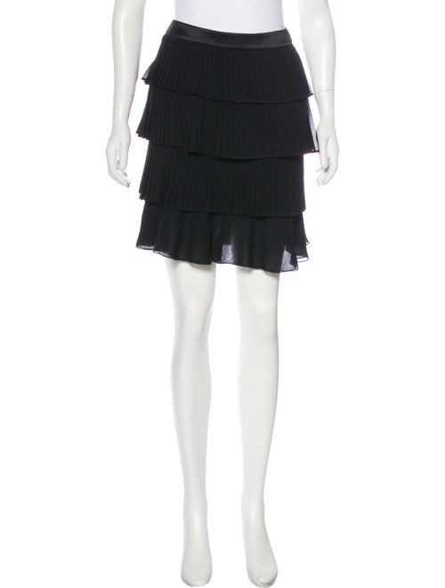 Valentino Silk Pleated Skirt Black