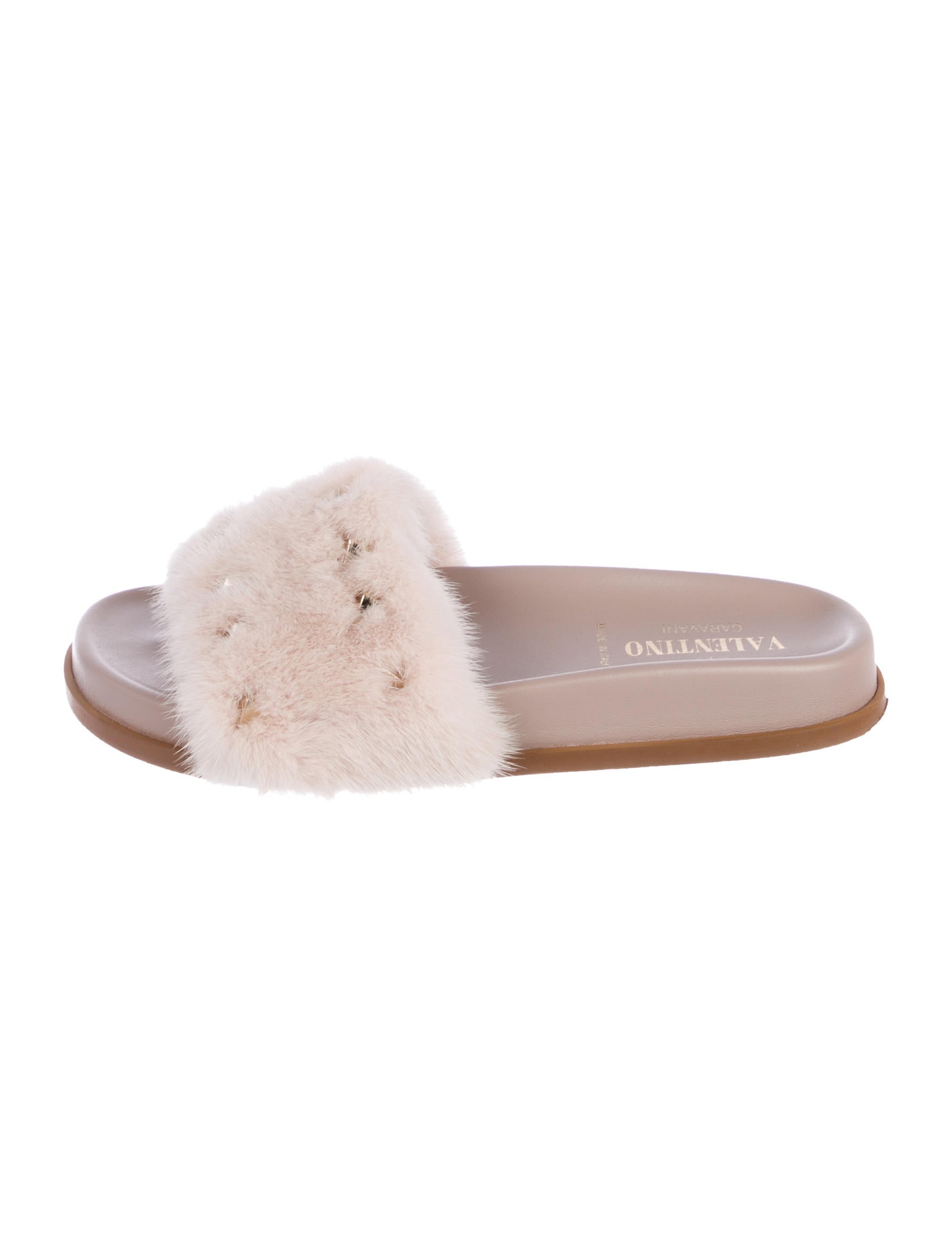 valentino fur slides