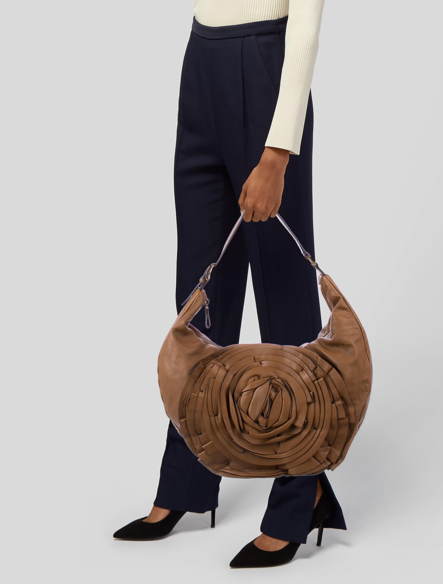 Valentino Large Petale Rose Hobo