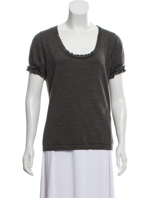 Valentino Vintage Ruffle Top Grey