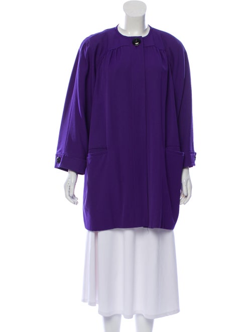 Valentino Vintage Wool Coat Purple