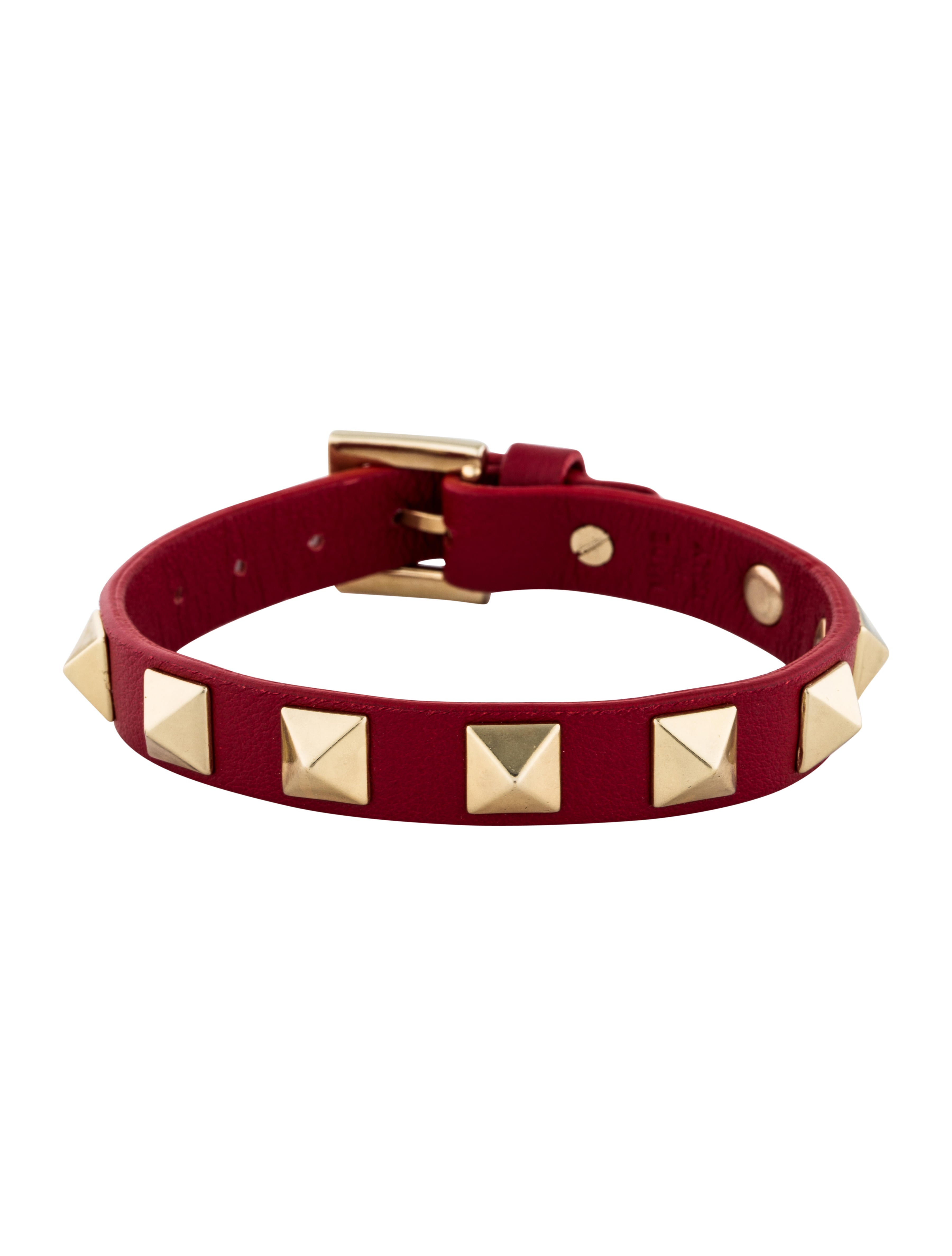 Valentino Rockstud Leather Bracelet Bracelets VAL128915 The RealReal