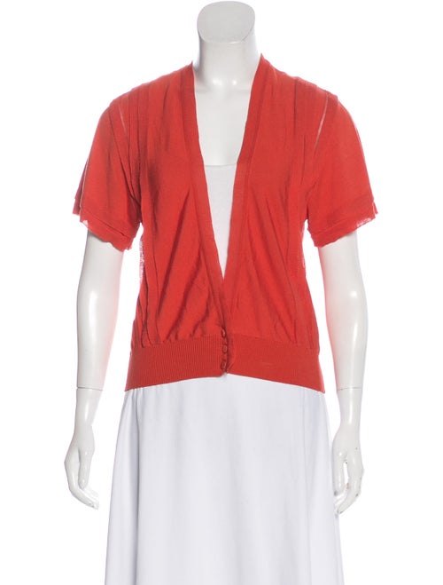 Valentino Lightweight Short Sleeve Cardigan Orange