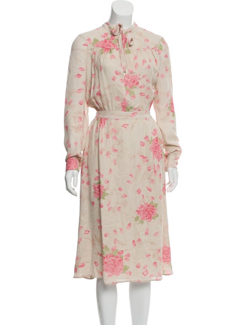 Valentino Silk Midi Dress Beige