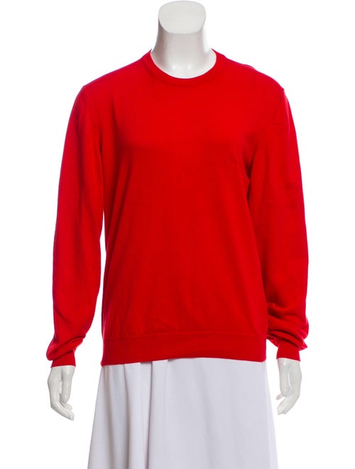 Valentino Embroidered Lightweight Sweater Red