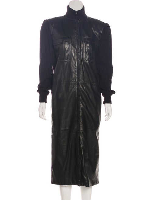 Valentino Vintage Leather Coat Black