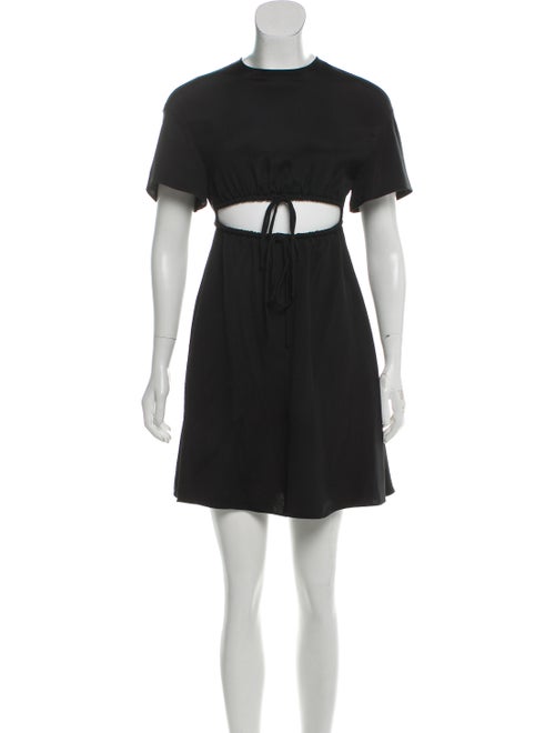 Valentino Cut-Out Silk Dress Black