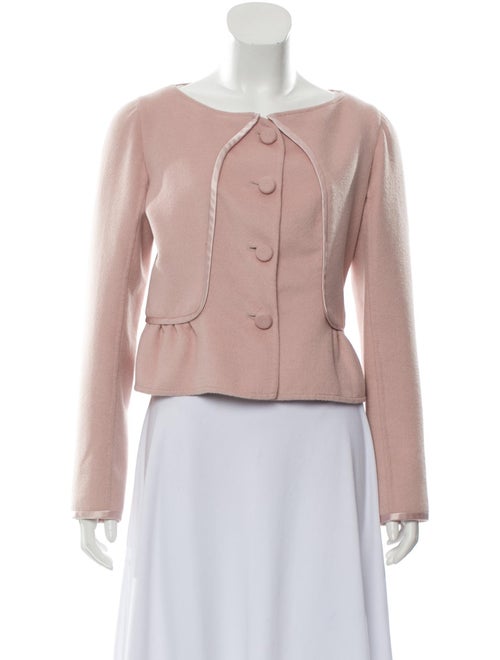 Valentino Wool Satin-Trimmed Jacket Pink