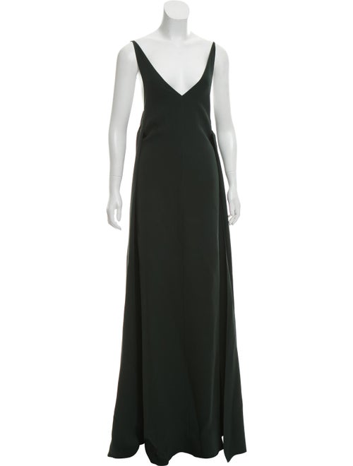 Valentino Sleeveless Silk Gown green