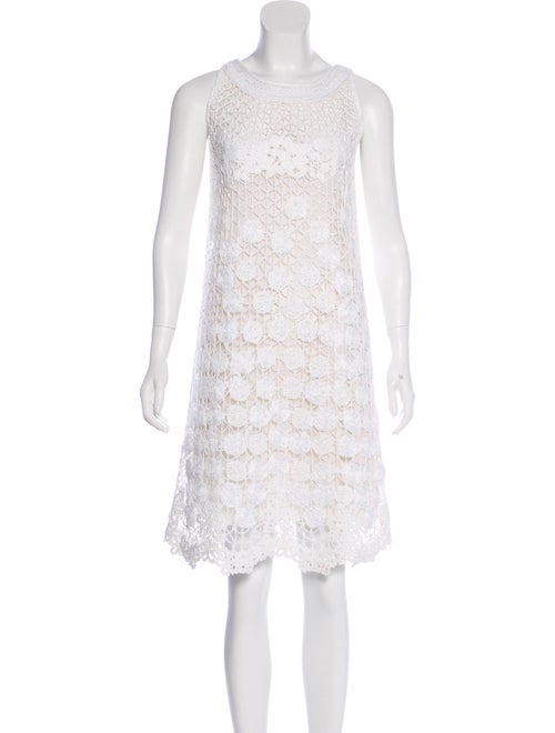 Valentino Sleeveless Crochet Dress White